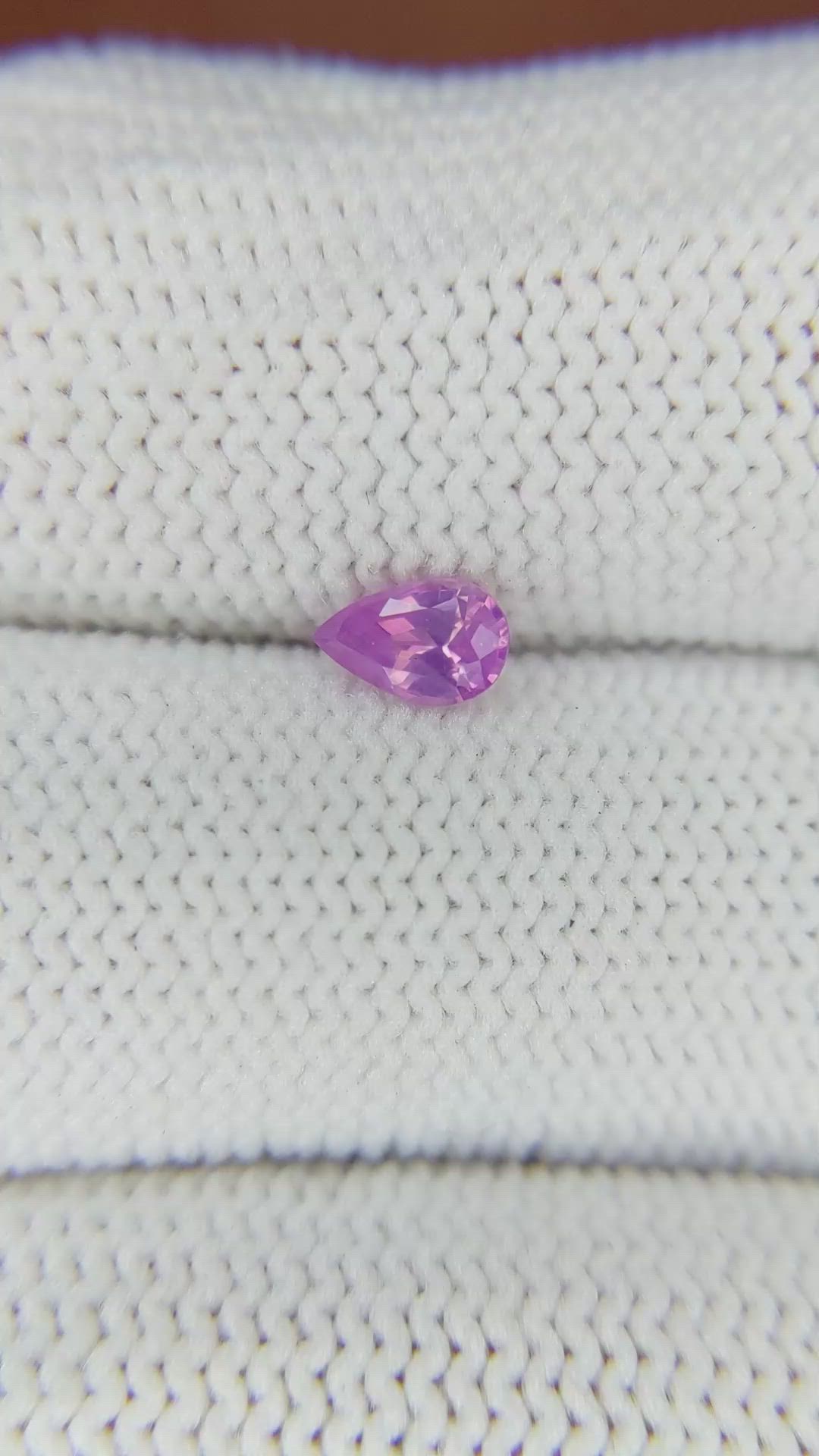 0.37 Ct. Pinkish Purple Sapphire from Ceylon (Sri Lanka) Size Video