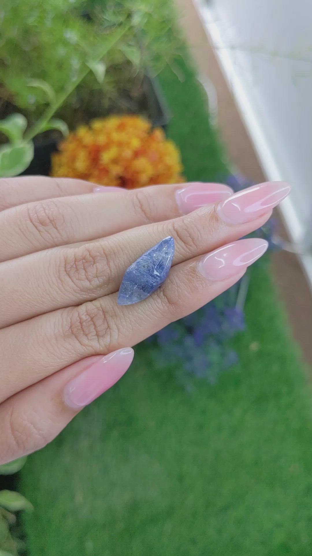 15.59 Ct. Blue Sapphire Crystal from Ceylon (Sri Lanka) Size Video