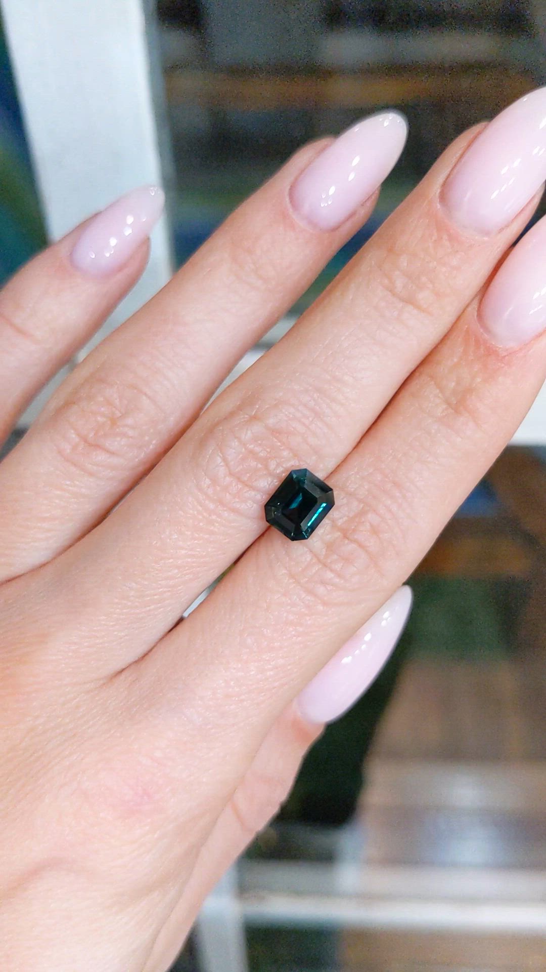 2.08 Ct. Greenish Blue Sapphire from Ceylon (Sri Lanka) Size Video