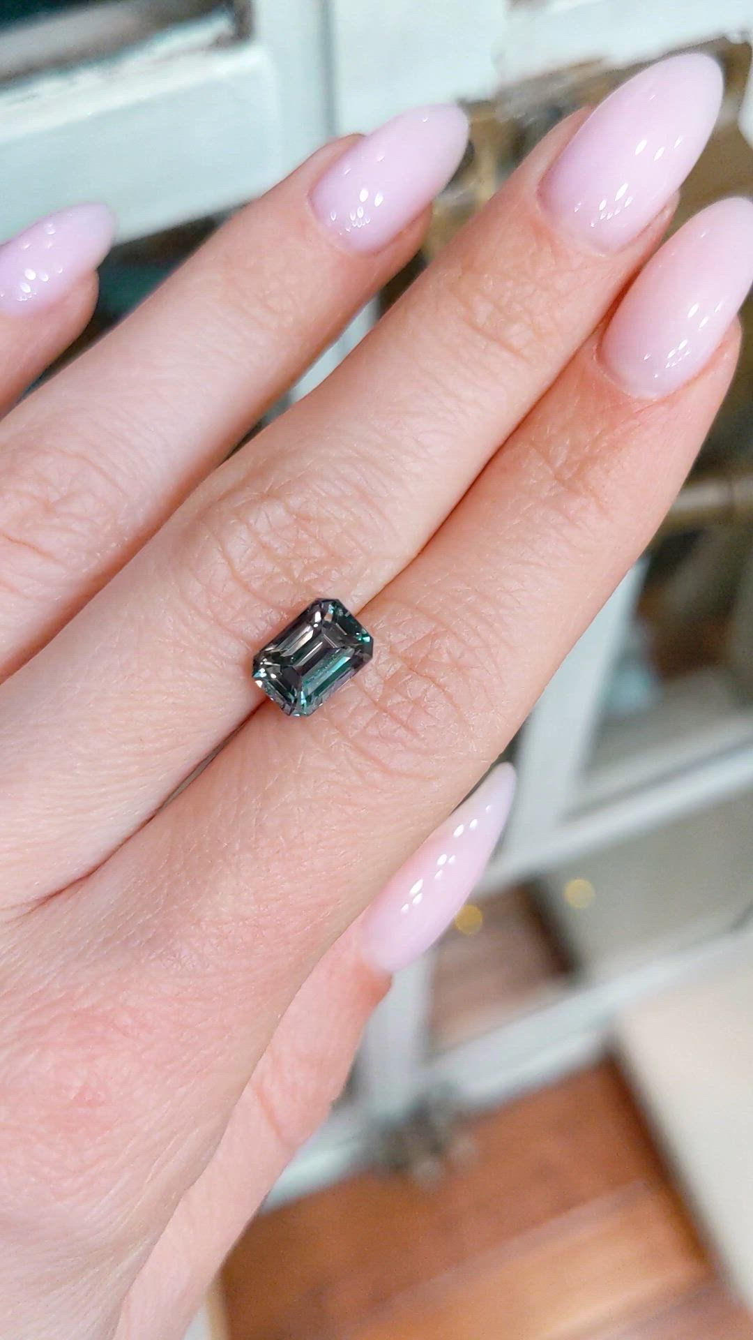 3.11 Ct. Greenish Blue Sapphire from Ceylon (Sri Lanka) Size Video