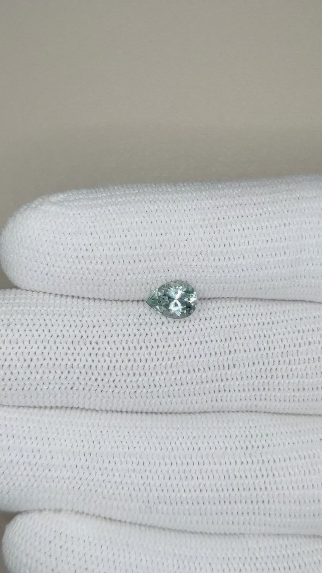 1.00 Ct. Bluish Green Sapphire from Montana Size Video