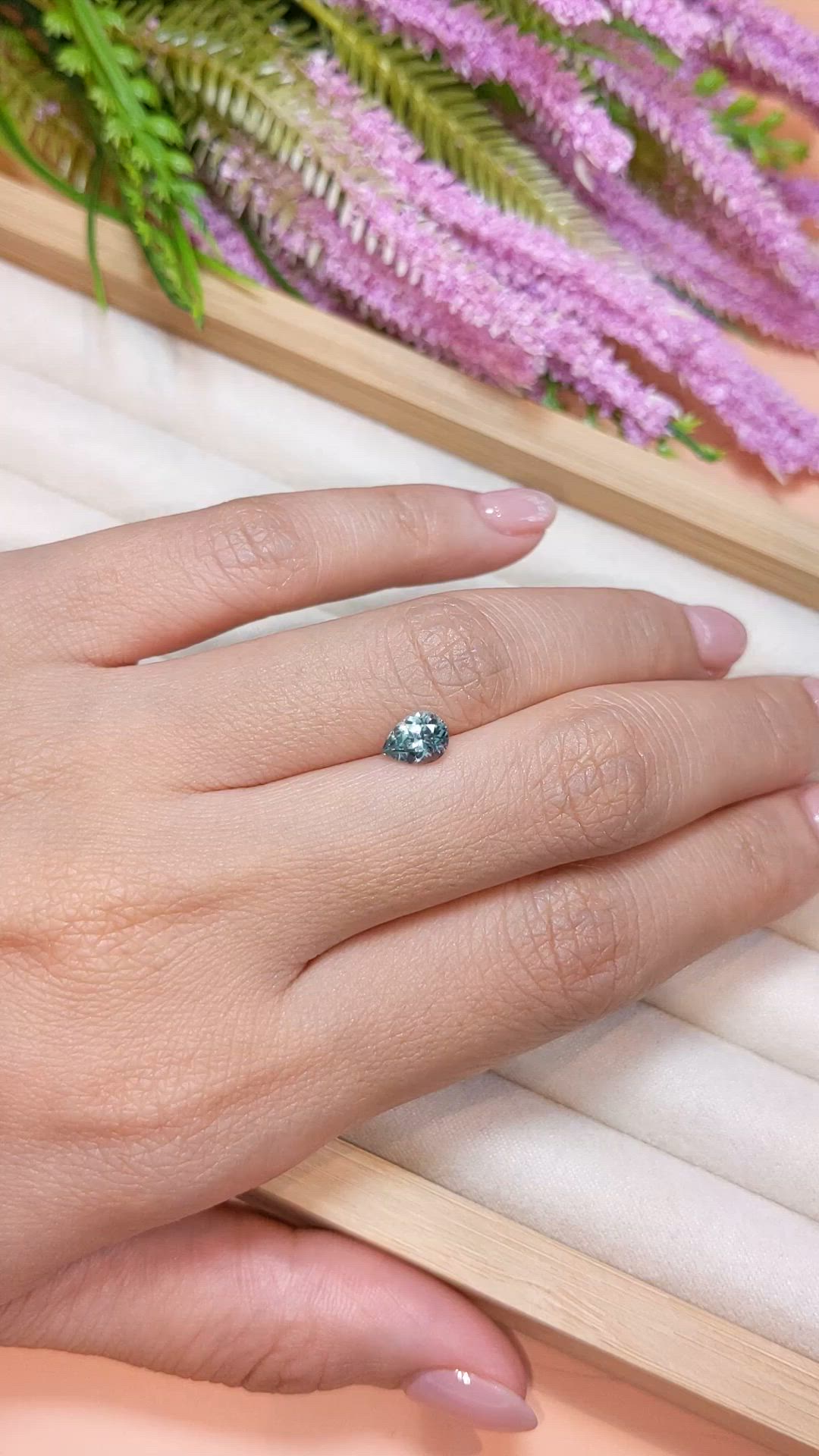 1.00 Ct. Bluish Green Sapphire from Montana Size Video