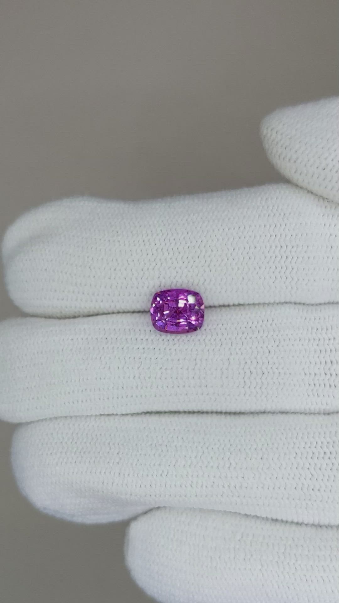 1.44 Ct. Pinkish Purple Sapphire from Ceylon (Sri Lanka) Size Video