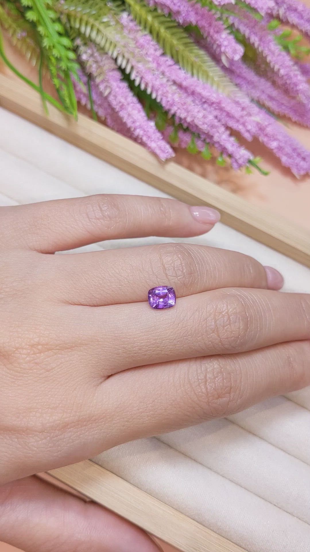 1.44 Ct. Pinkish Purple Sapphire from Ceylon (Sri Lanka) Size Video