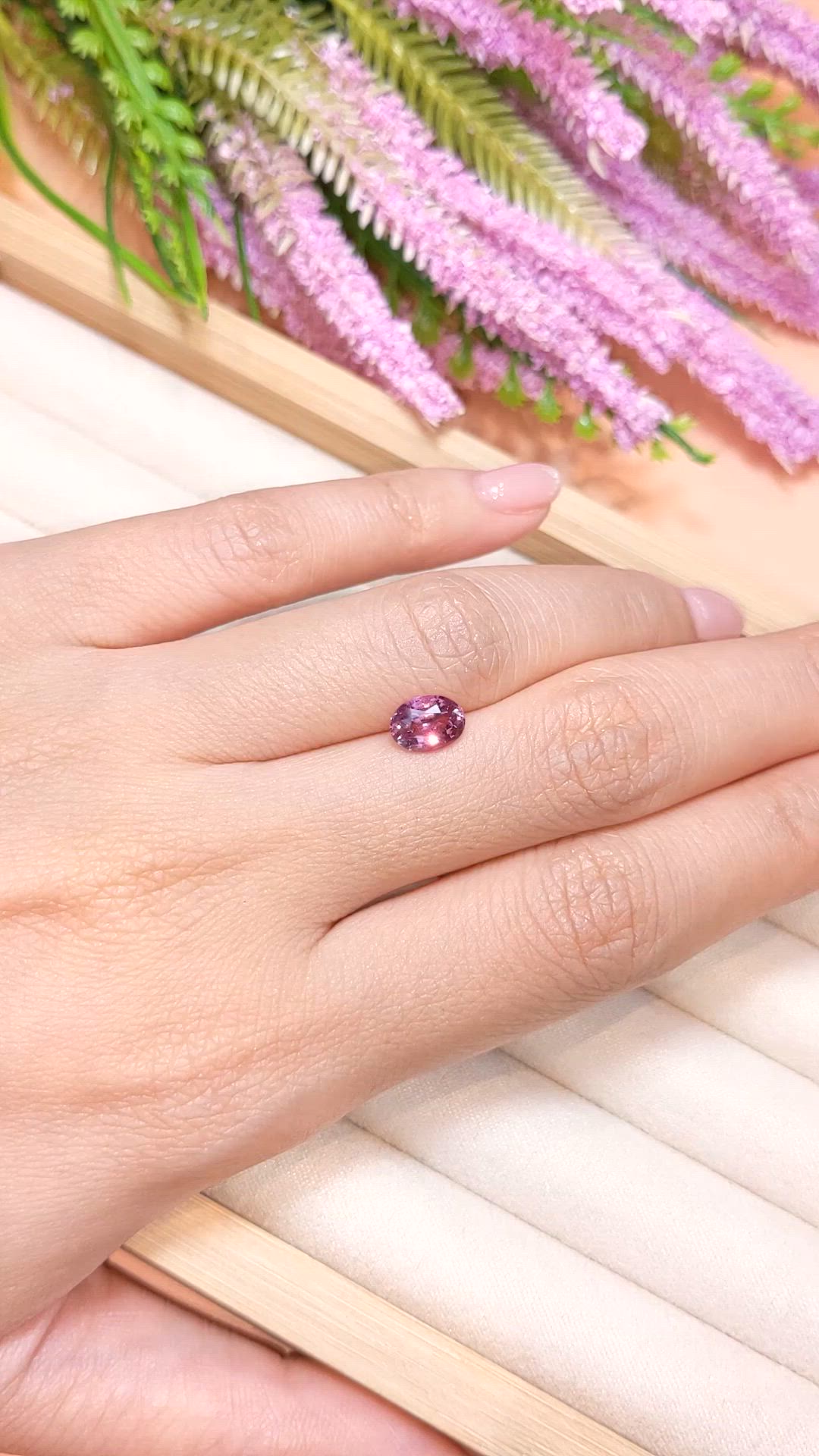 1.54 Ct. Purplish Pink Sapphire from Ceylon (Sri Lanka) Size Video