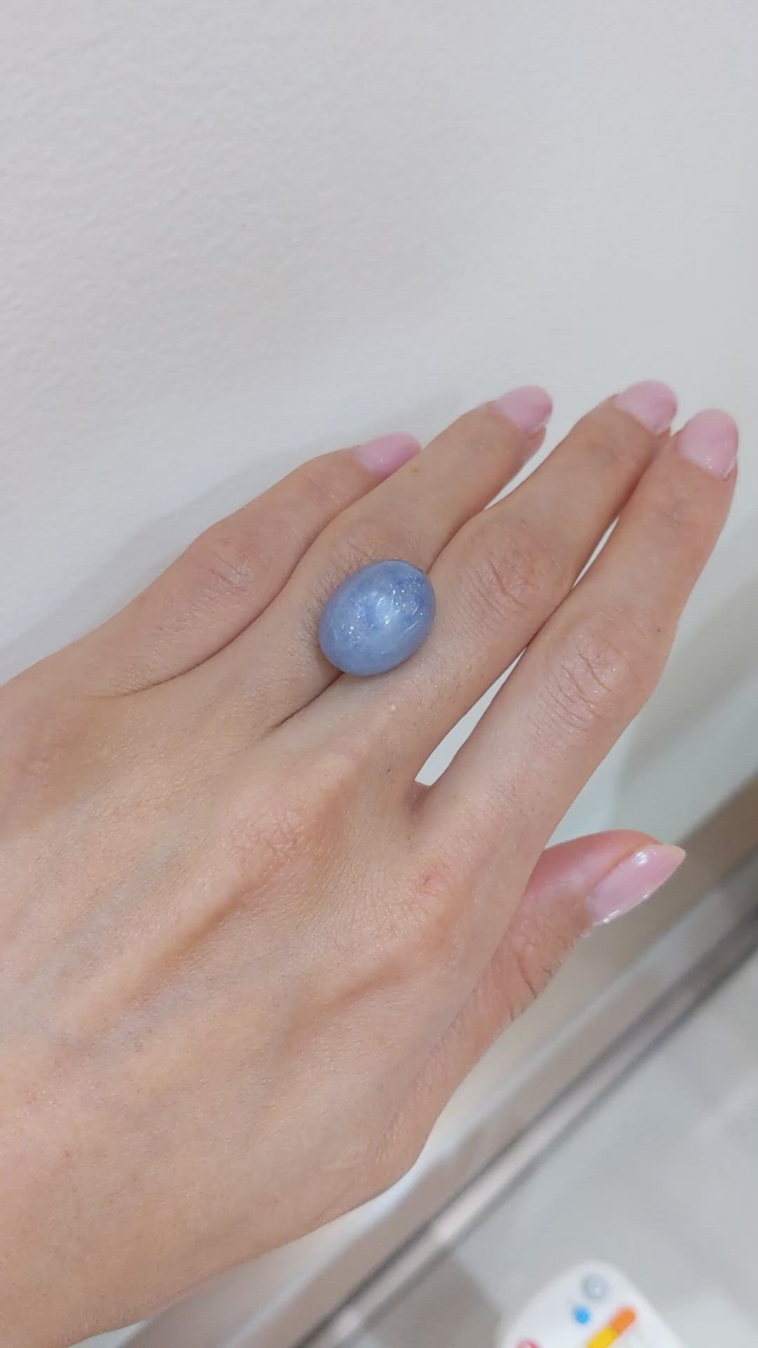 28.59 Ct. Blue Cabochon Sapphire from Ceylon (Sri Lanka) Size Video