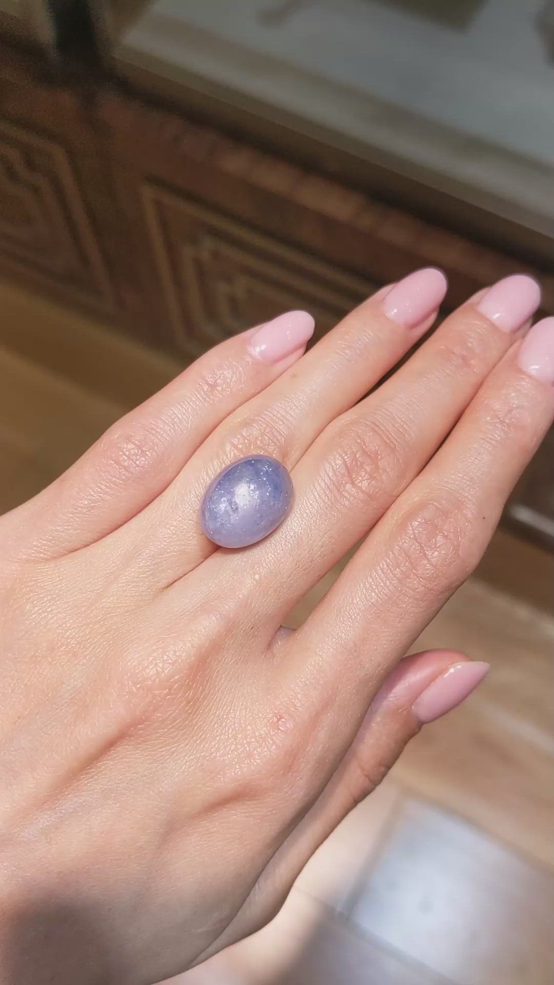 28.59 Ct. Blue Cabochon Sapphire from Ceylon (Sri Lanka) Size Video