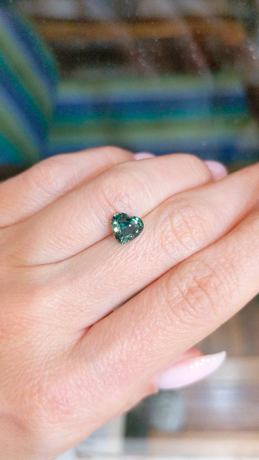 1.74 Ct. Greenish Blue Sapphire from Ceylon (Sri Lanka) Size Video