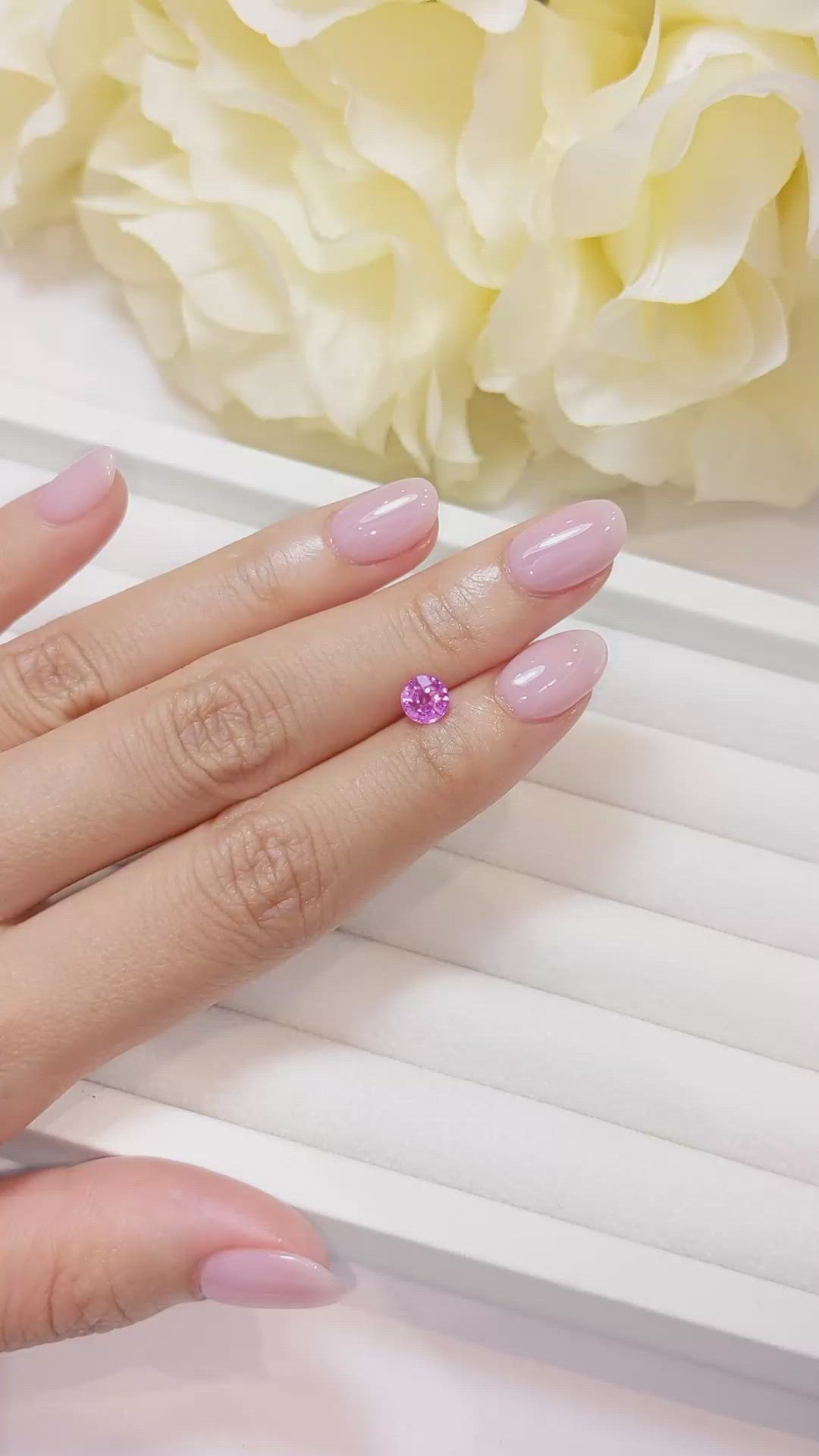 0.91 Ct. Pink Sapphire from Ceylon (Sri Lanka) Size Video