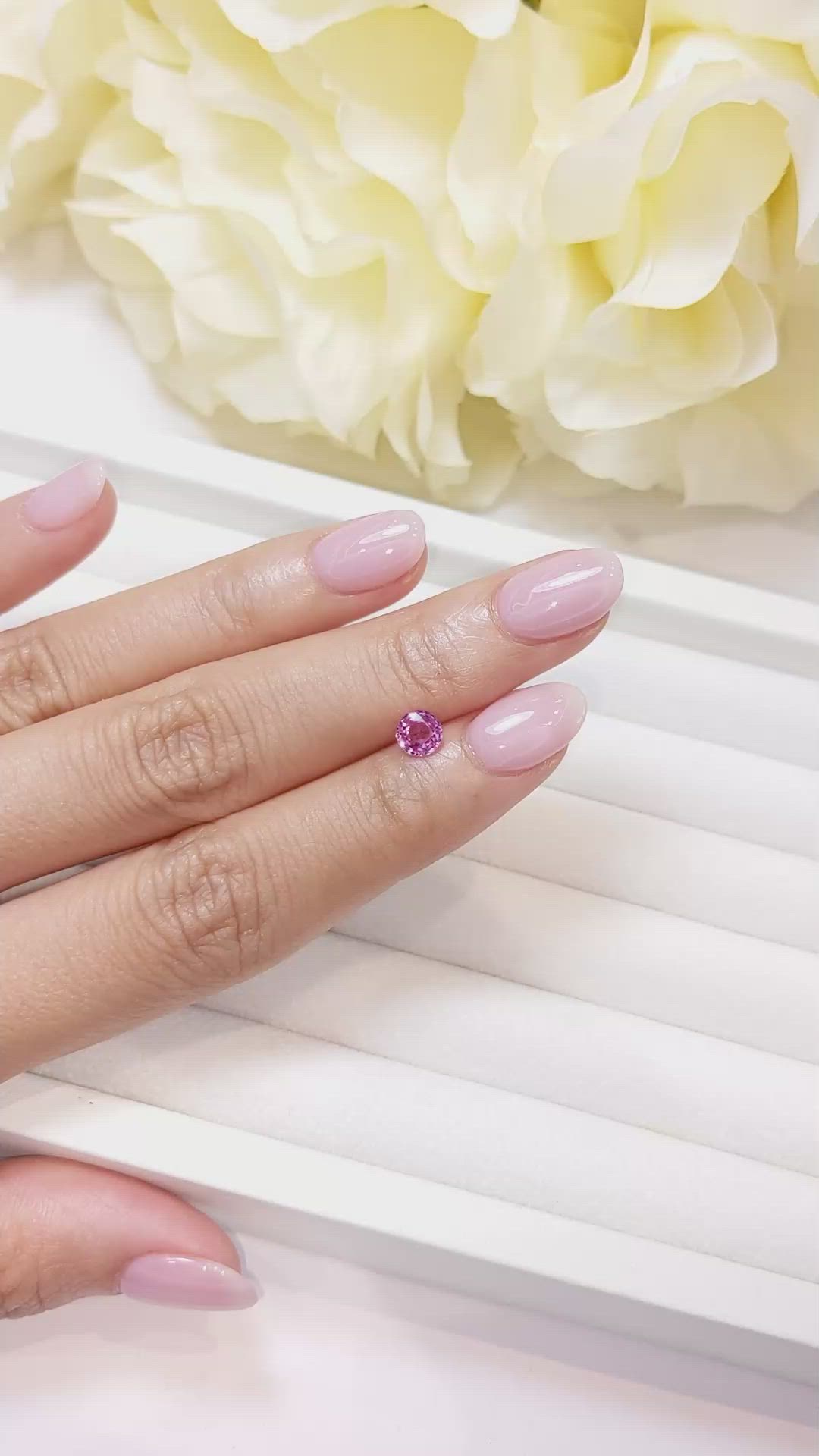 0.62 Ct. Pink Sapphire from Ceylon (Sri Lanka) Size Video
