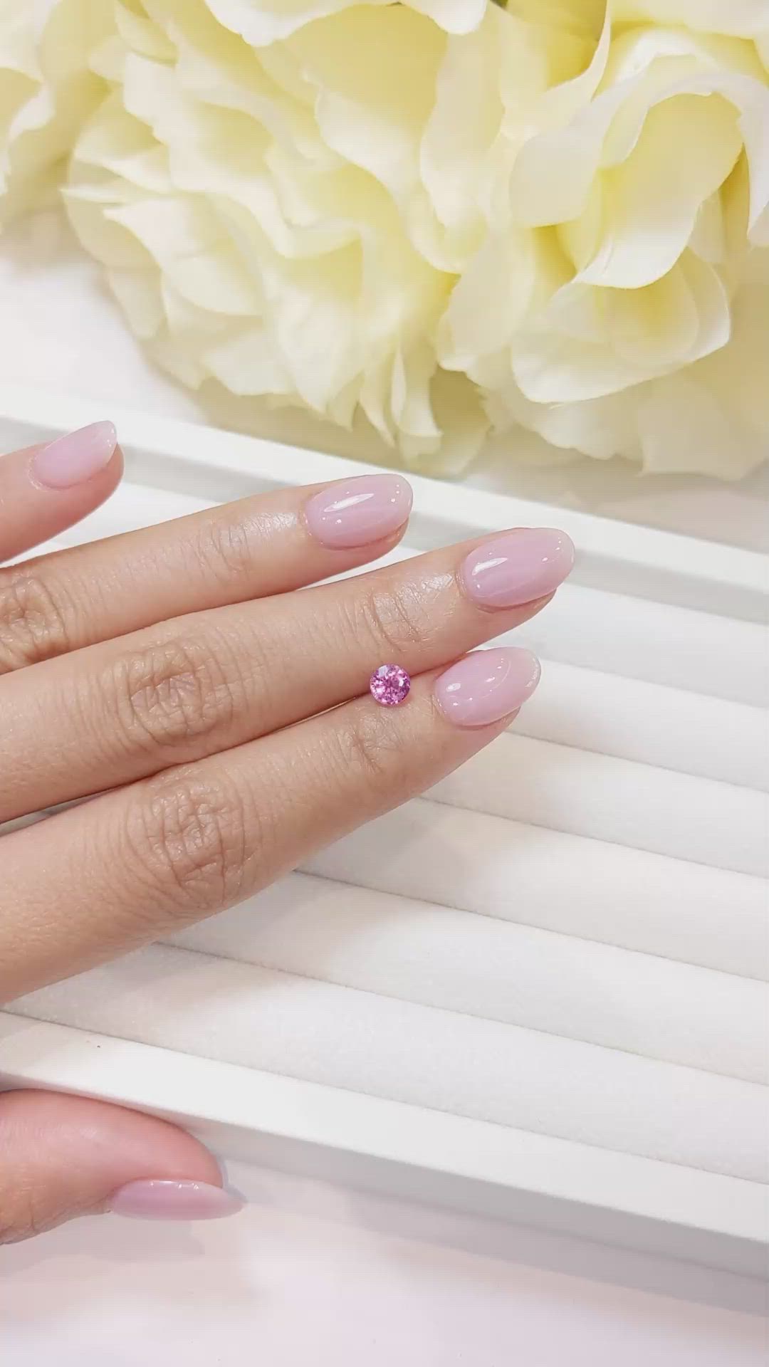 0.71 Ct. Pink Sapphire from Ceylon (Sri Lanka) Size Video