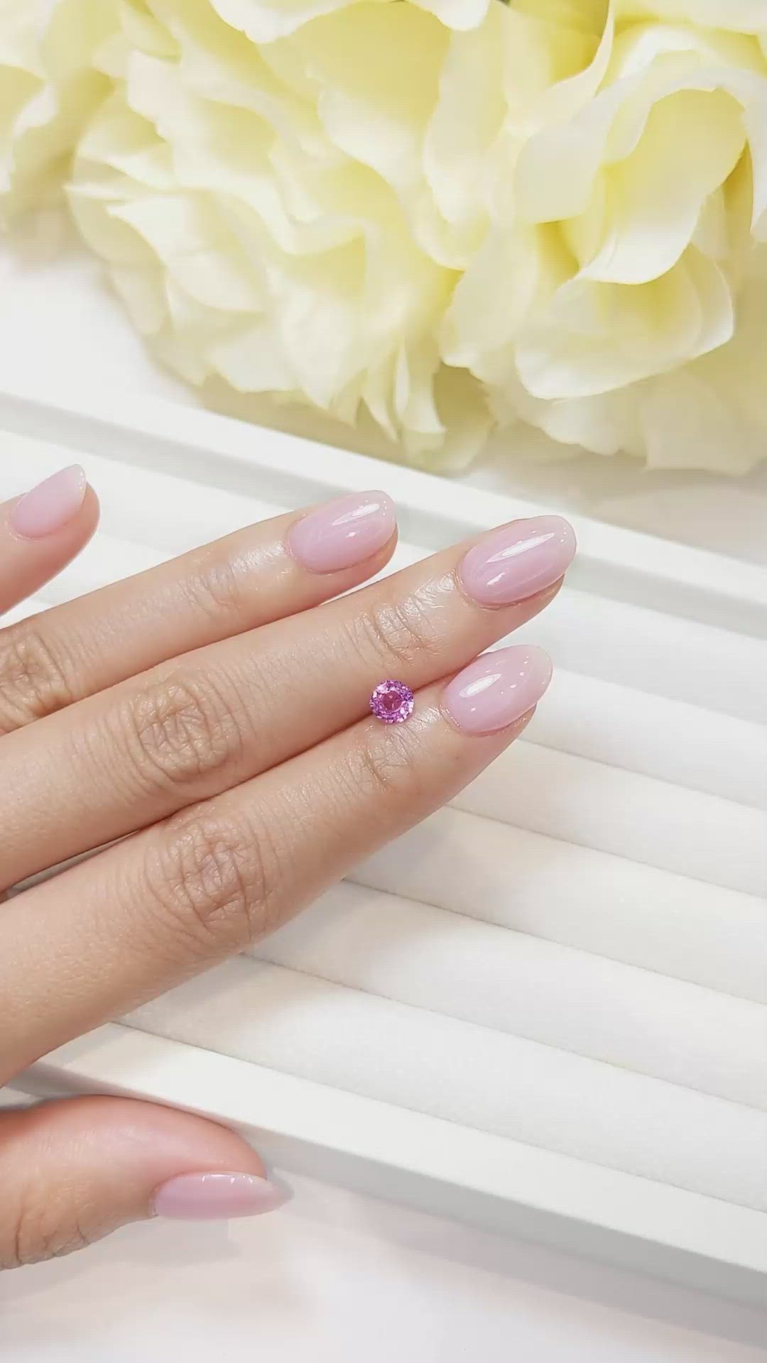 0.67 Ct. Pink Sapphire from Ceylon (Sri Lanka) Size Video