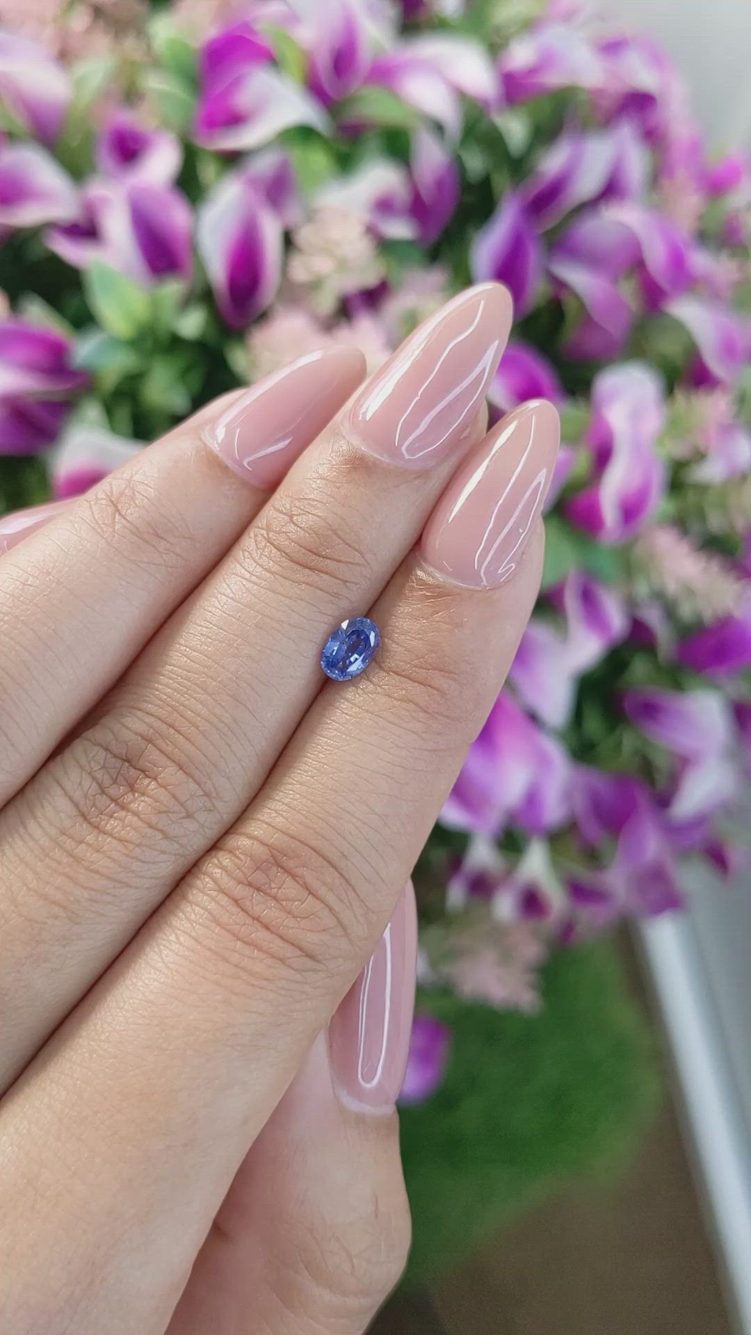 0.64 Ct. Blue Sapphire from Ceylon (Sri Lanka) Size Video