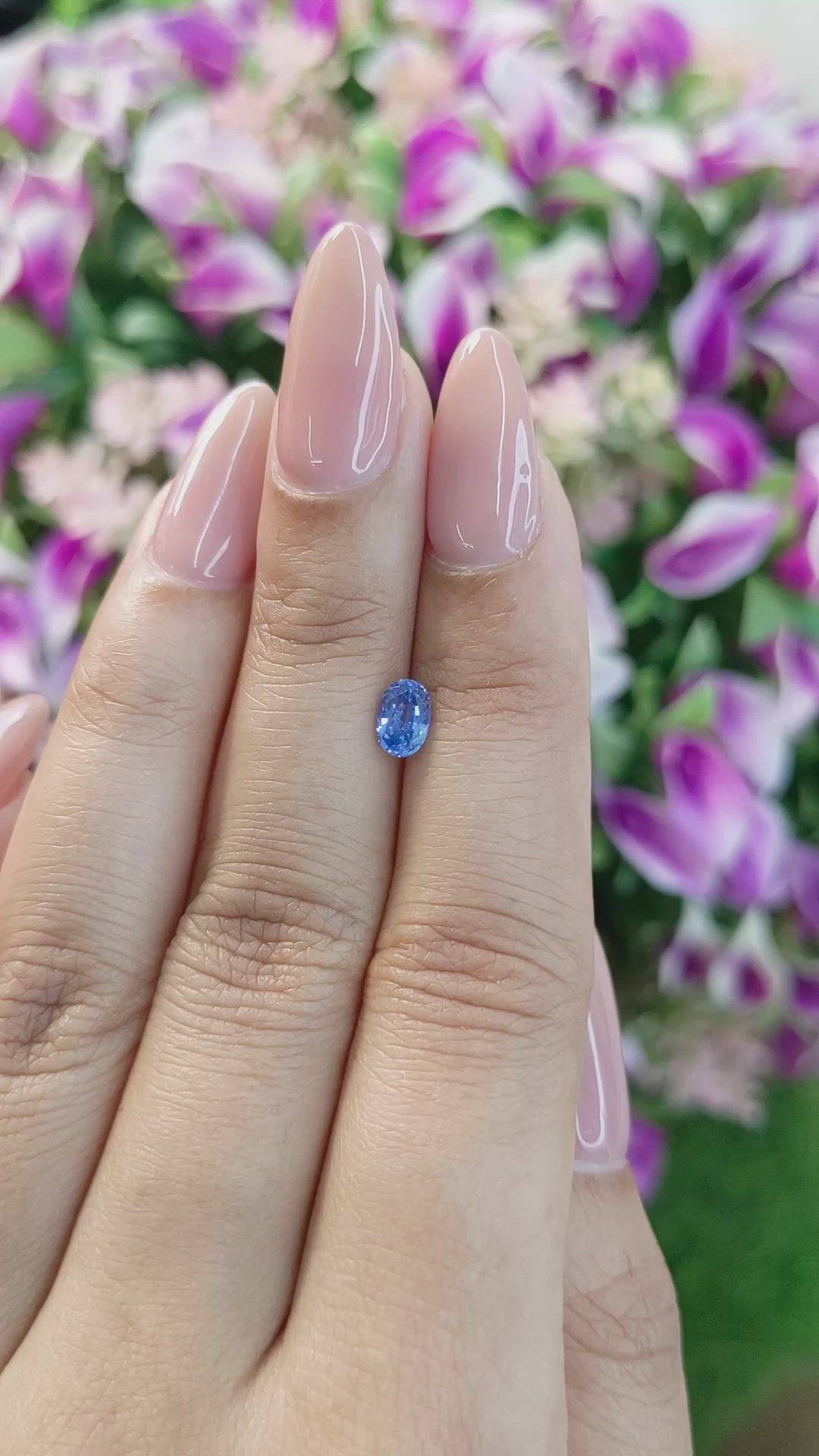 0.64 Ct. Blue Sapphire from Ceylon (Sri Lanka) Size Video