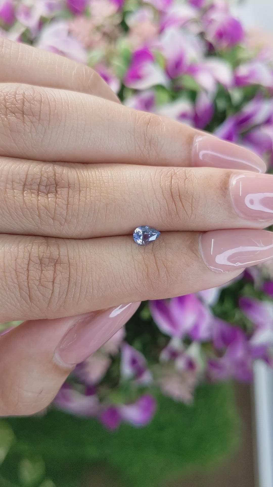 0.38 Ct. Blue Sapphire from Ceylon (Sri Lanka) Size Video