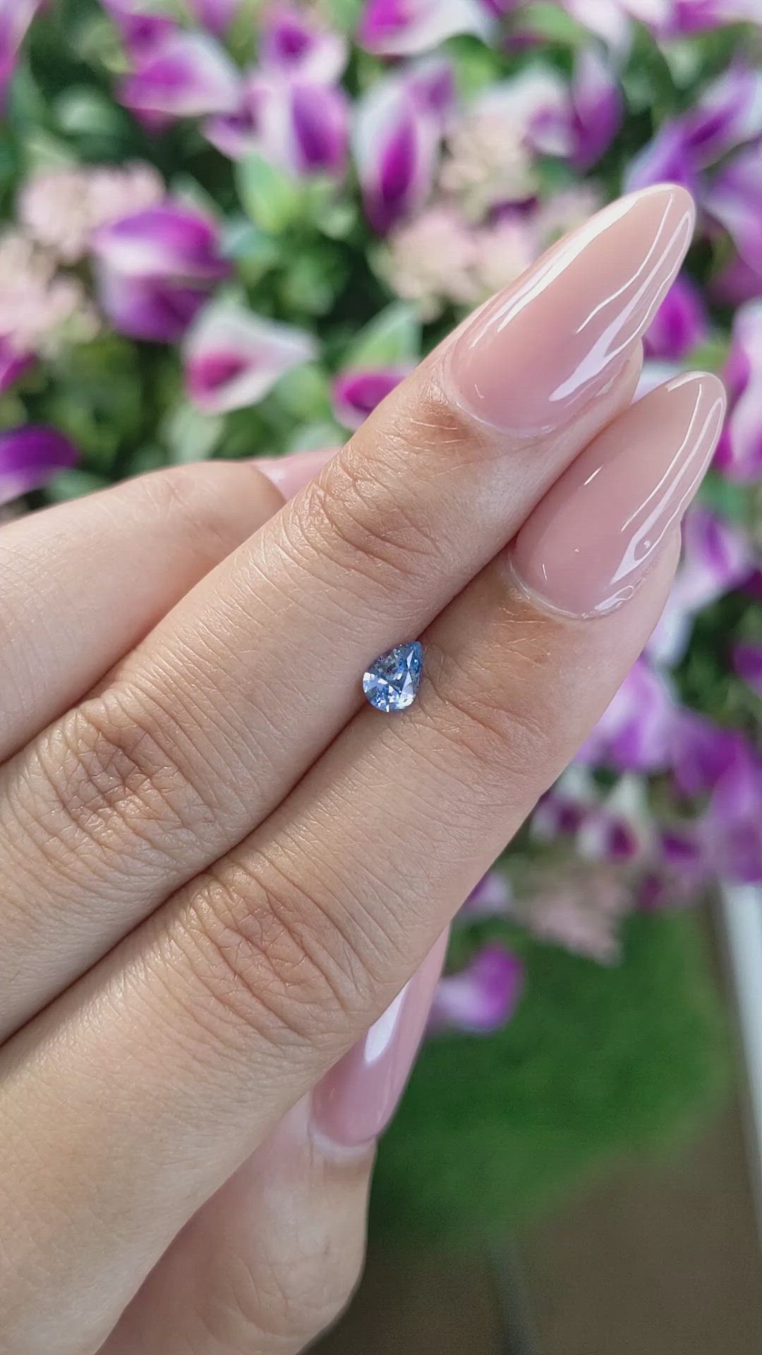 0.38 Ct. Blue Sapphire from Ceylon (Sri Lanka) Size Video
