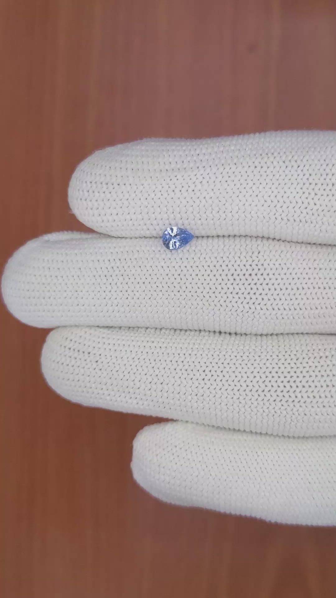 0.38 Ct. Blue Sapphire from Ceylon (Sri Lanka) Size Video