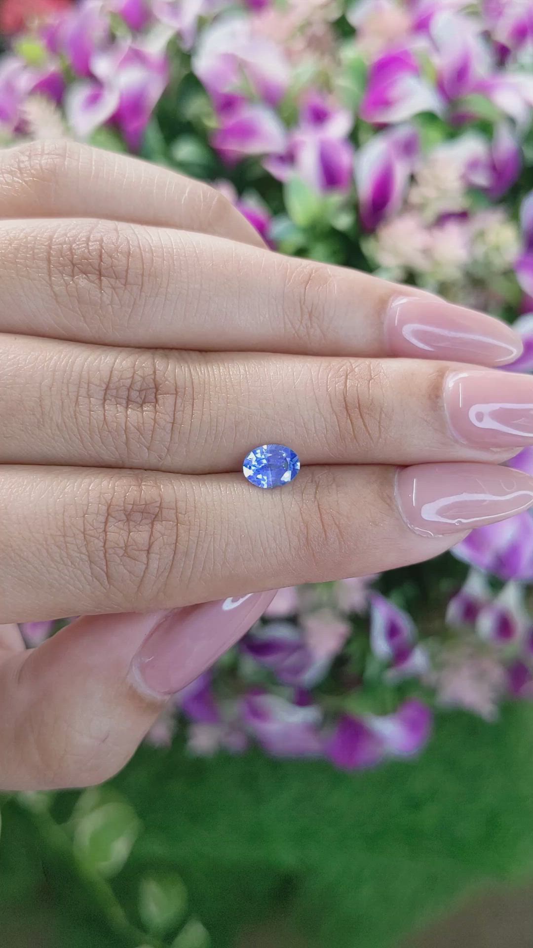 0.80 Ct. Blue Sapphire from Ceylon (Sri Lanka) Size Video