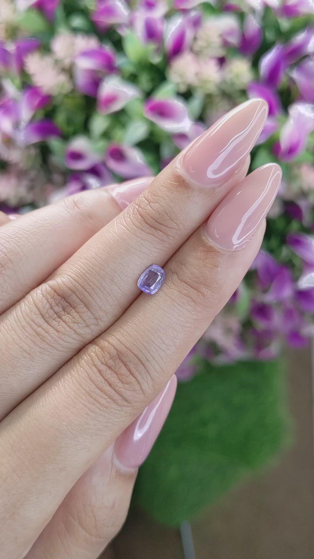 0.51 Ct. Purple Sapphire from Ceylon (Sri Lanka) Size Video