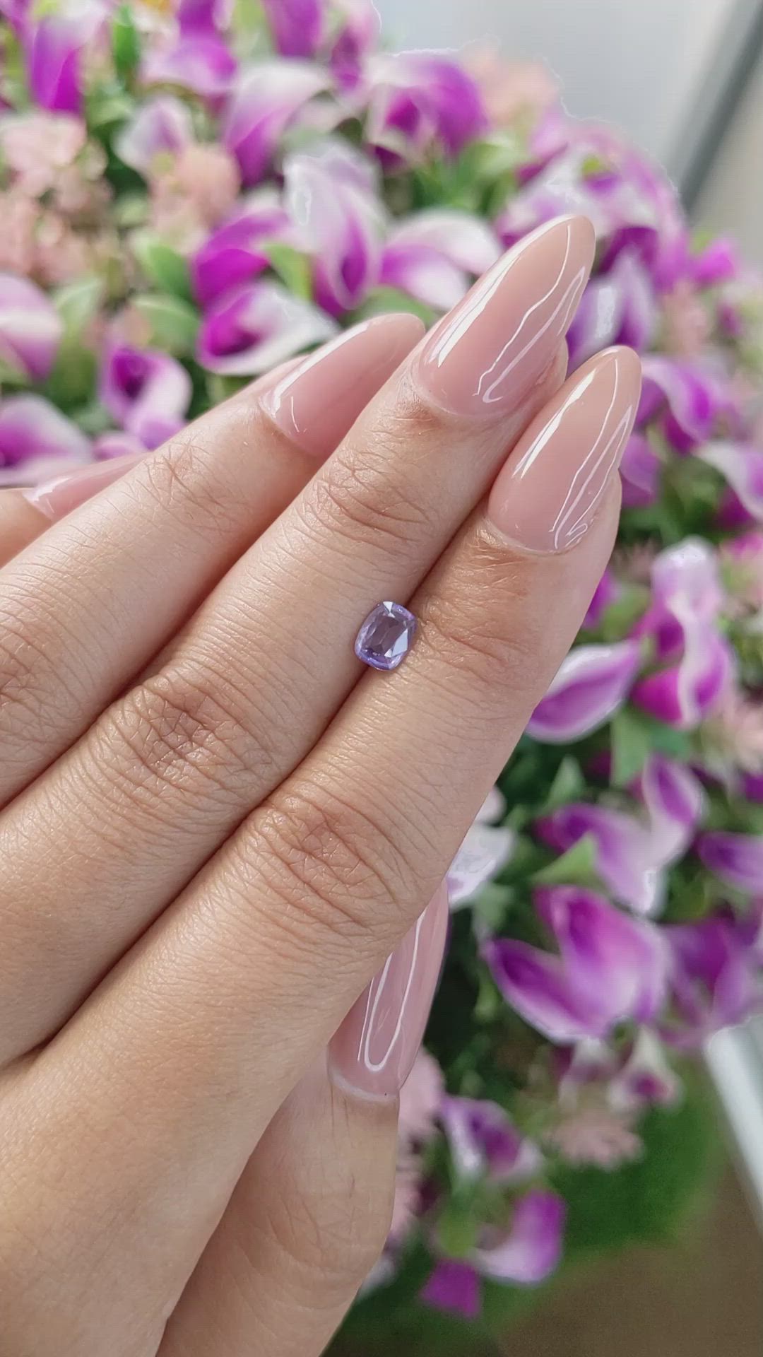 0.51 Ct. Purple Sapphire from Ceylon (Sri Lanka) Size Video