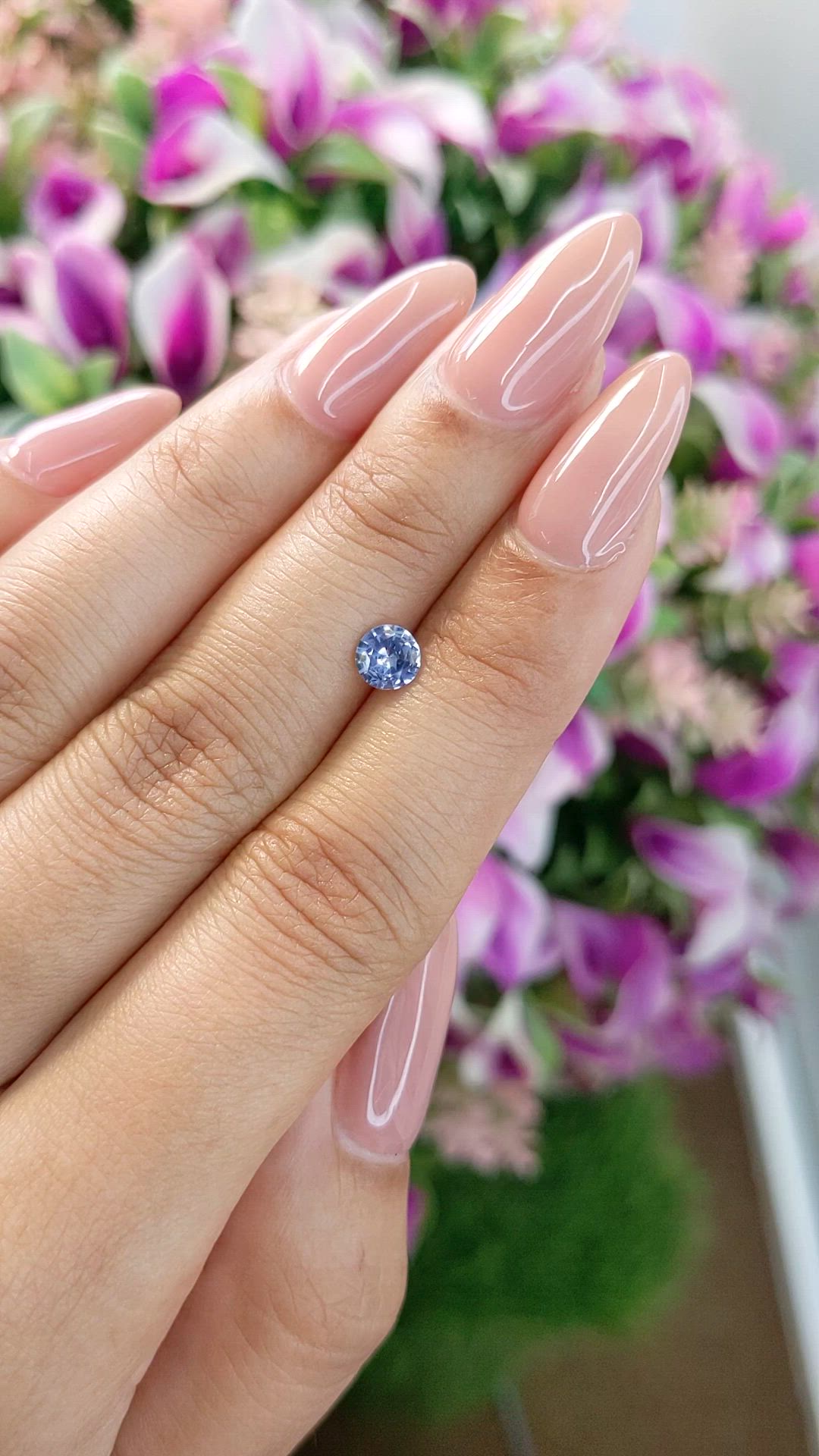 0.57 Ct. Blue Sapphire from Ceylon (Sri Lanka) Size Video