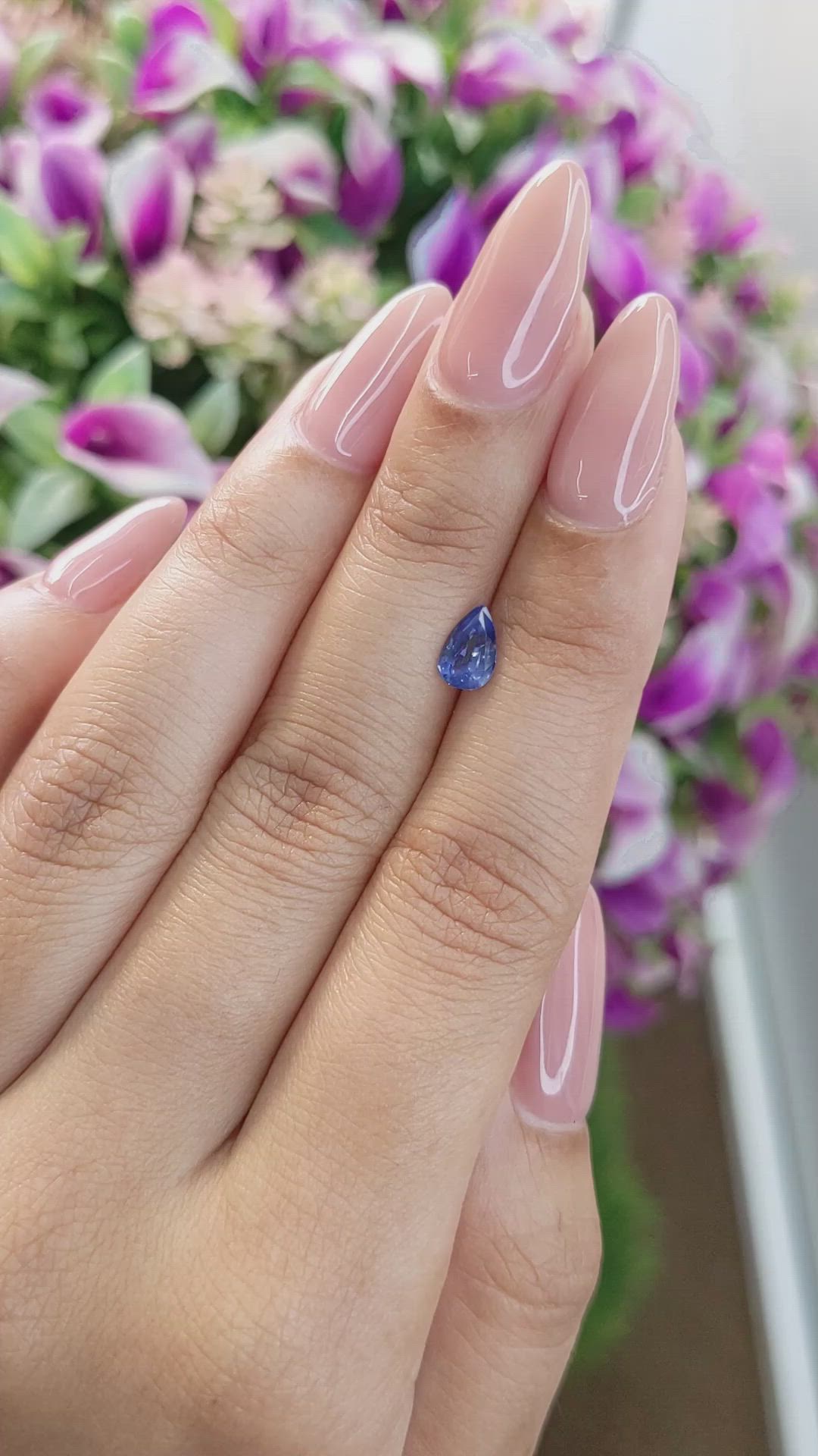 0.77 Ct. Blue Sapphire from Ceylon (Sri Lanka) Size Video