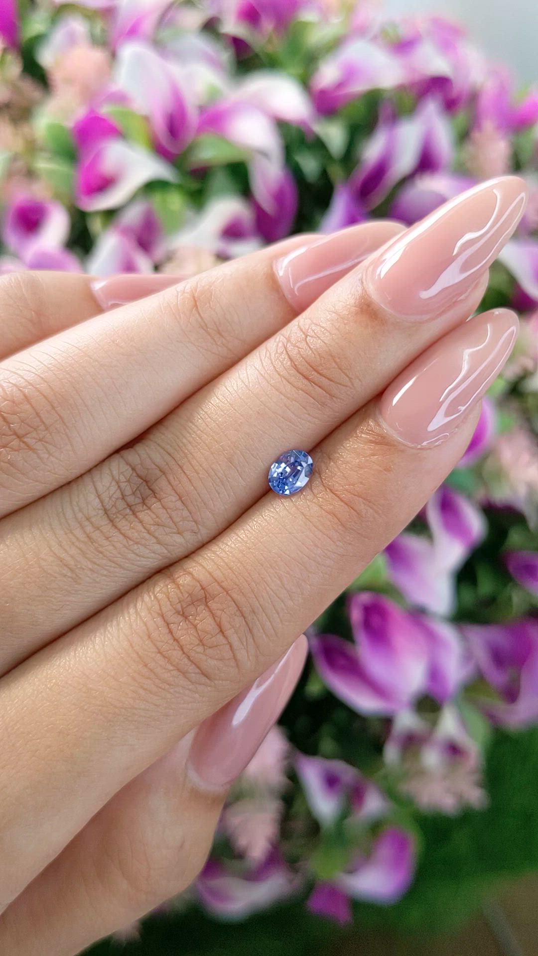 0.52 Ct. Violet Sapphire from Ceylon (Sri Lanka) Size Video