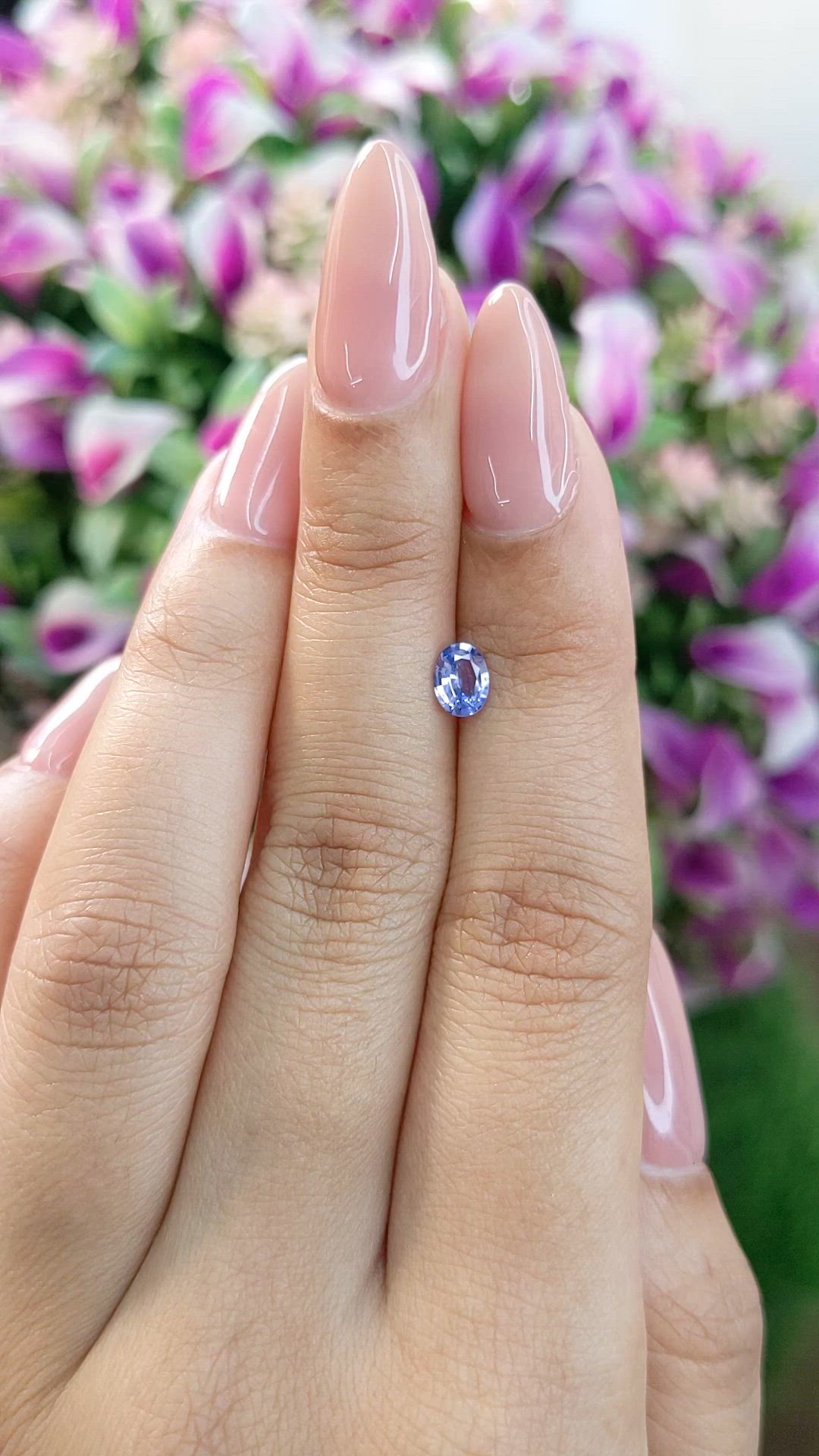0.52 Ct. Violet Sapphire from Ceylon (Sri Lanka) Size Video