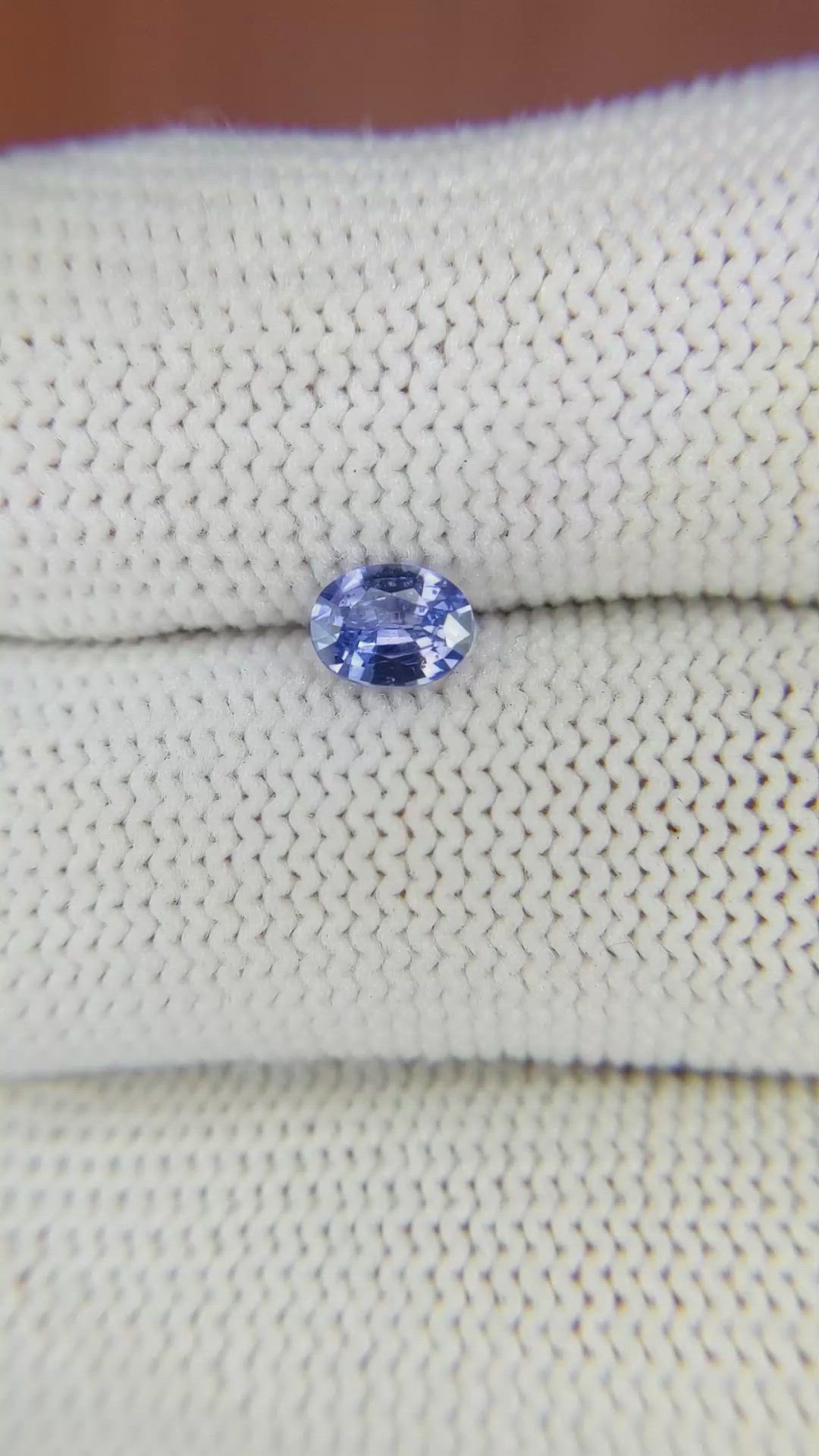 0.52 Ct. Violet Sapphire from Ceylon (Sri Lanka) Size Video
