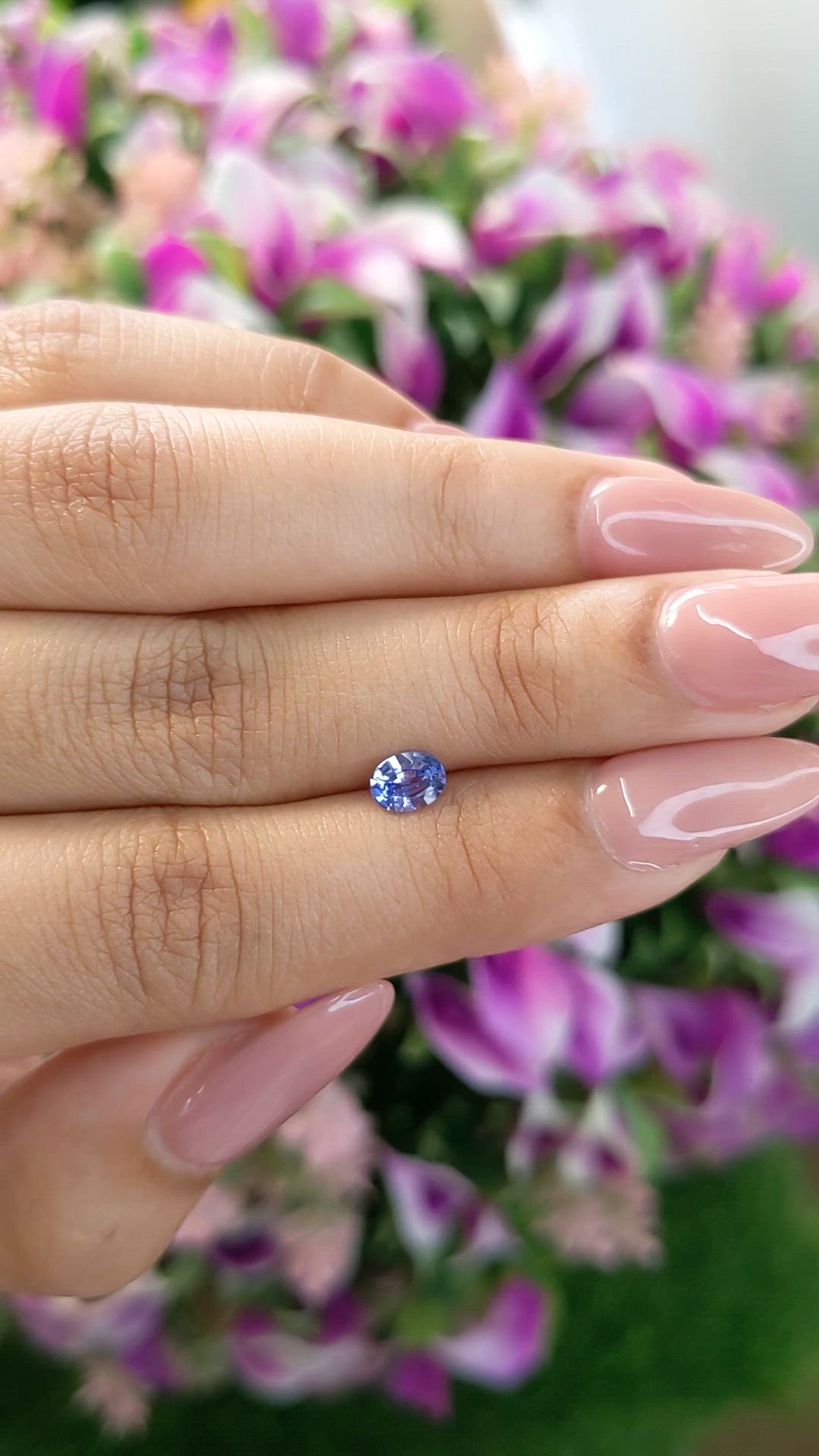 0.52 Ct. Violet Sapphire from Ceylon (Sri Lanka) Size Video