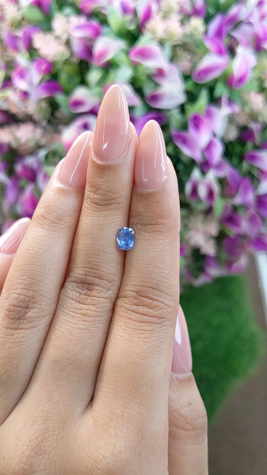 0.76 Ct. Blue Sapphire from Ceylon (Sri Lanka) Size Video