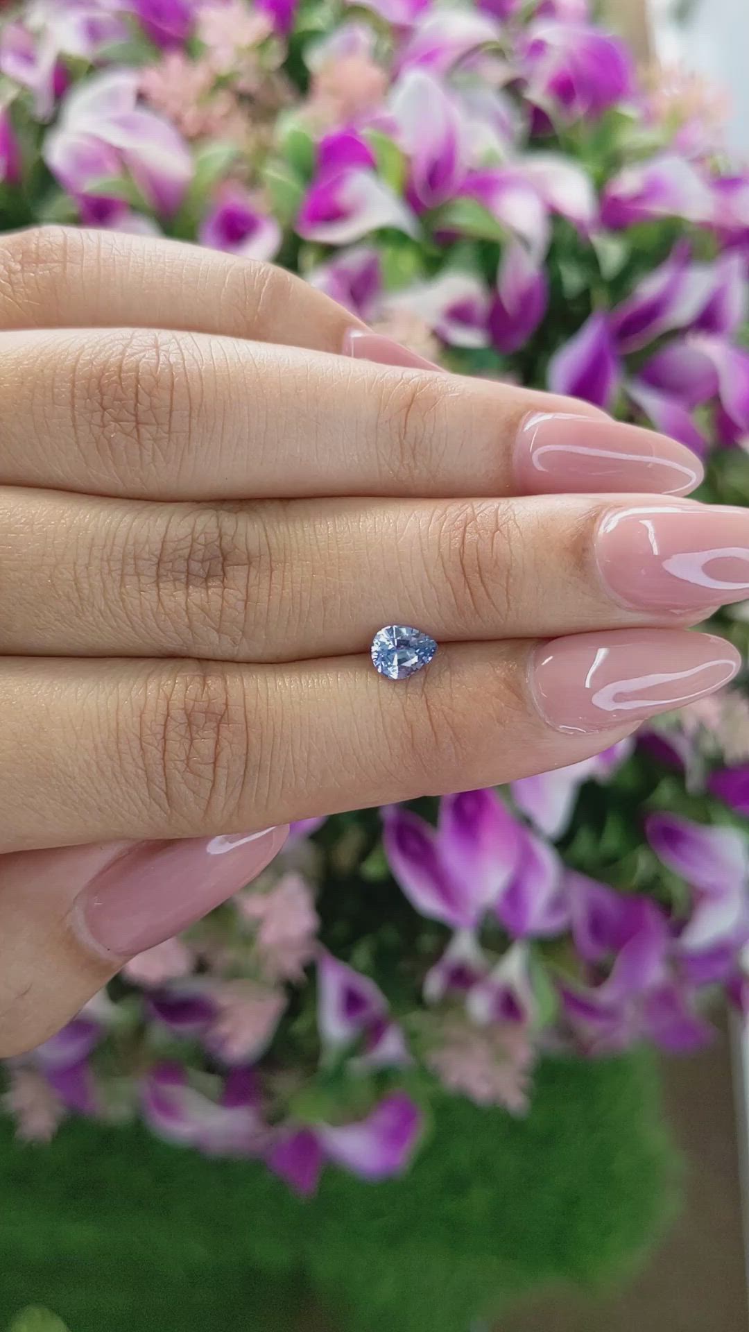 0.66 Ct. Blue Sapphire from Ceylon (Sri Lanka) Size Video