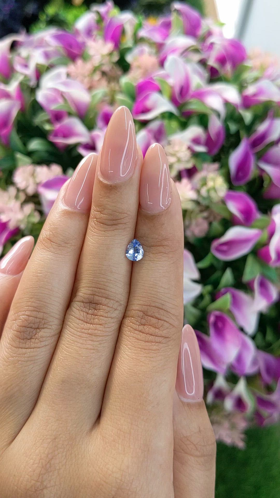 0.66 Ct. Blue Sapphire from Ceylon (Sri Lanka) Size Video