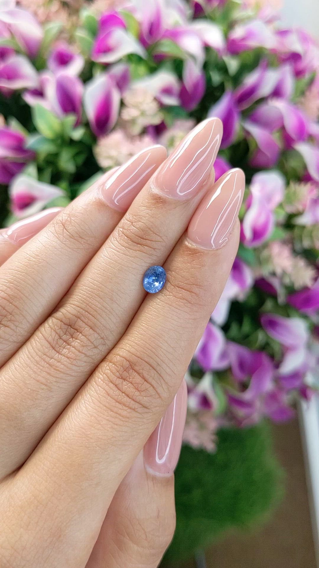 0.73 Ct. Blue Sapphire from Ceylon (Sri Lanka) Size Video
