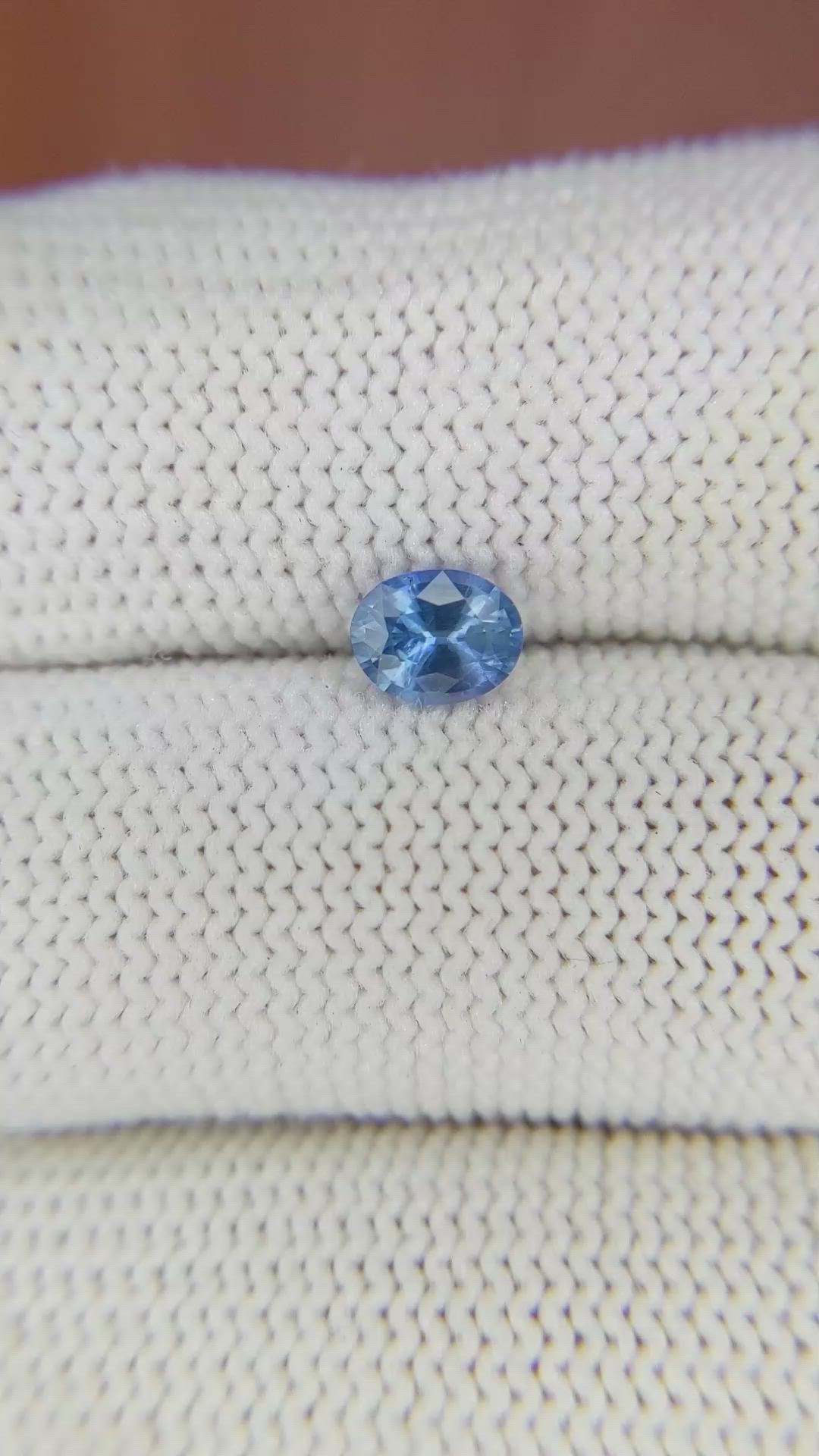 0.73 Ct. Blue Sapphire from Ceylon (Sri Lanka) Size Video