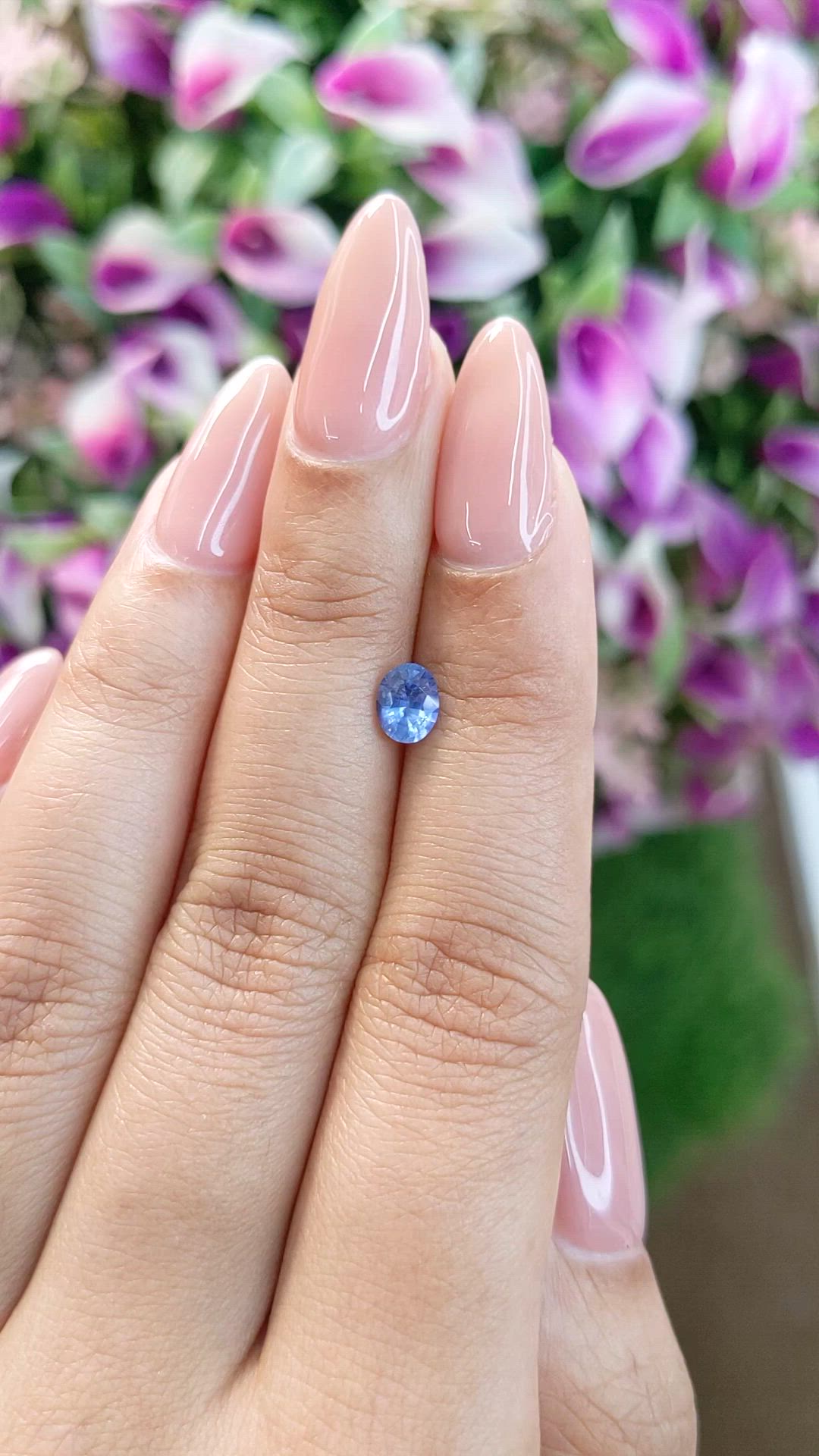 0.73 Ct. Blue Sapphire from Ceylon (Sri Lanka) Size Video