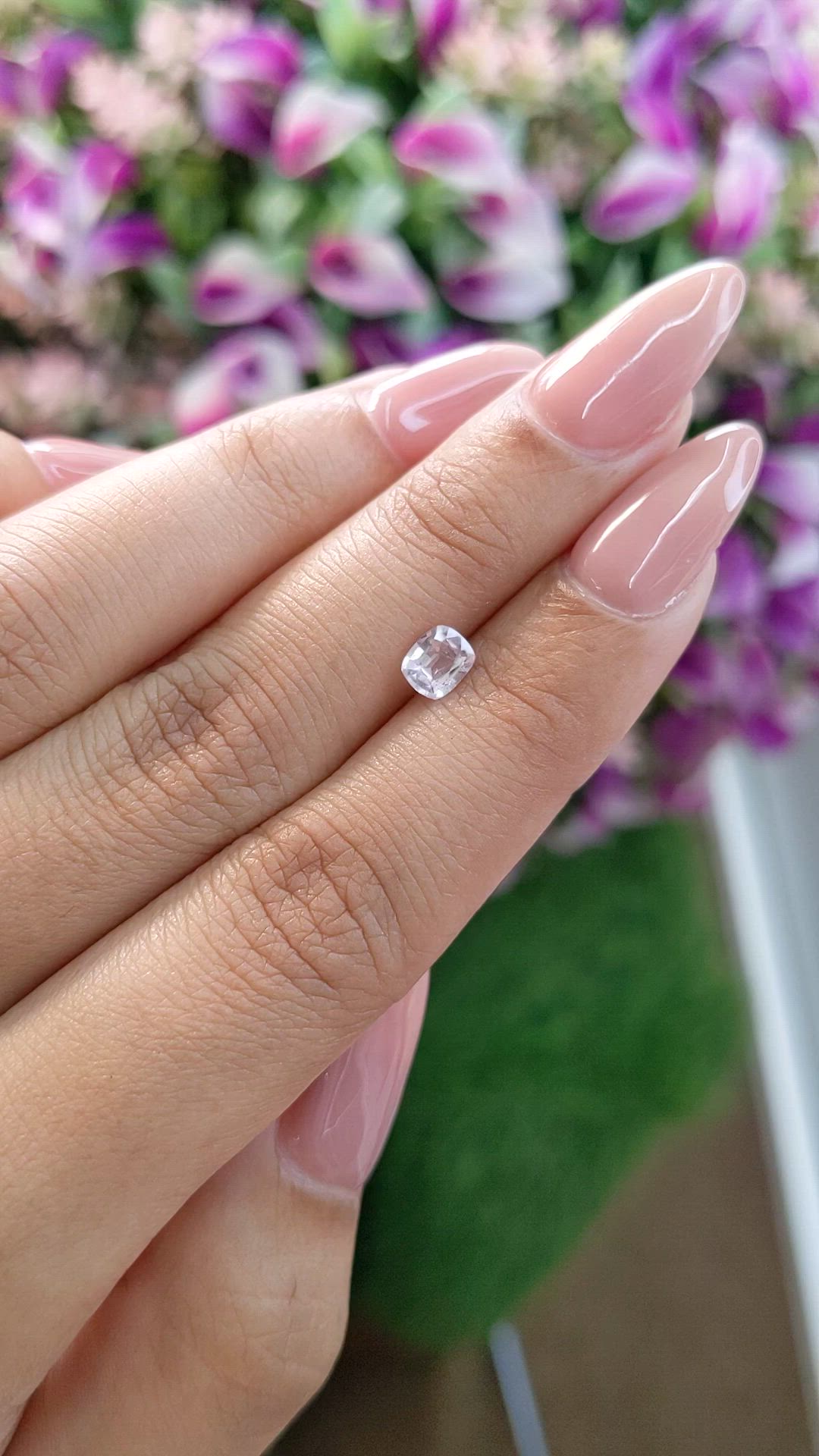 0.55 Ct. Peach Sapphire from Ceylon (Sri Lanka) Size Video