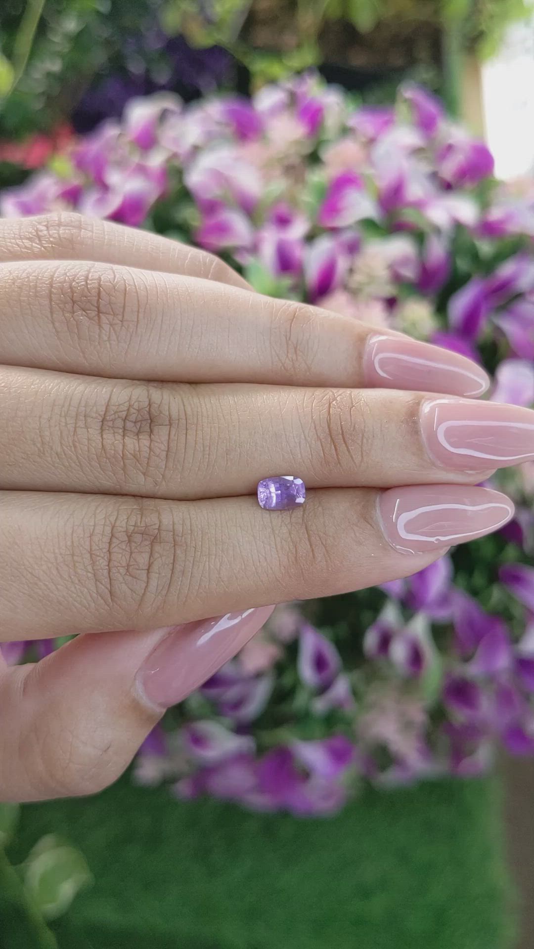 0.72 Ct. Purple Sapphire from Ceylon (Sri Lanka) Size Video