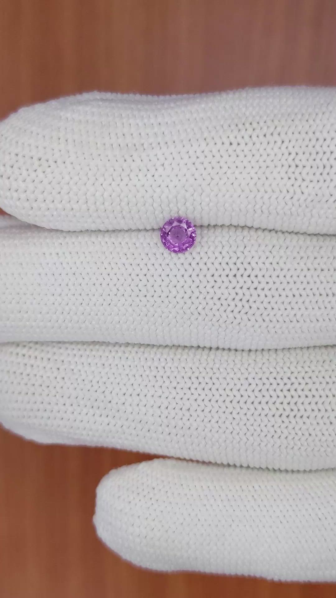 0.43 Ct. Purple Sapphire from Ceylon (Sri Lanka) Size Video