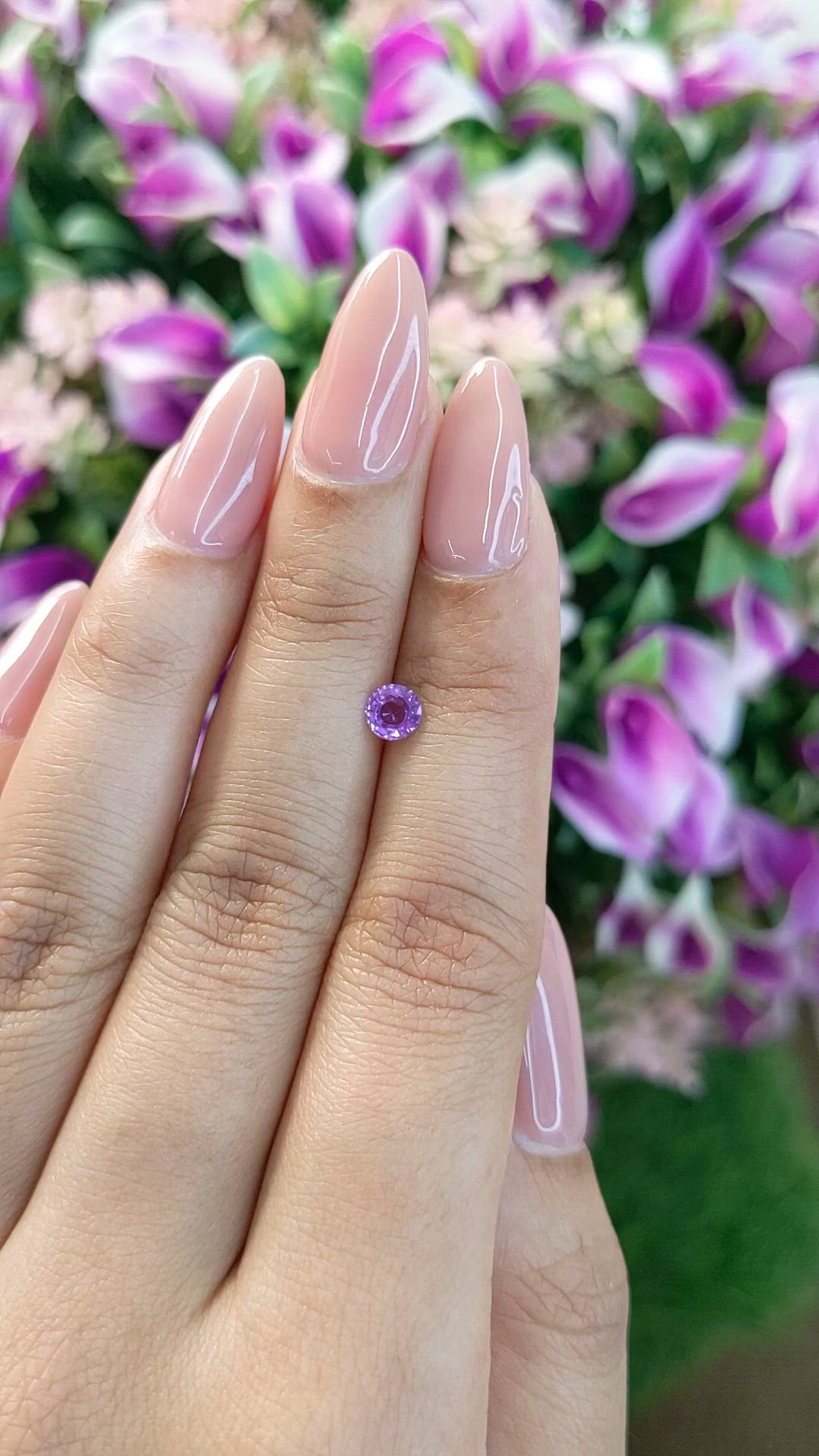 0.43 Ct. Purple Sapphire from Ceylon (Sri Lanka) Size Video