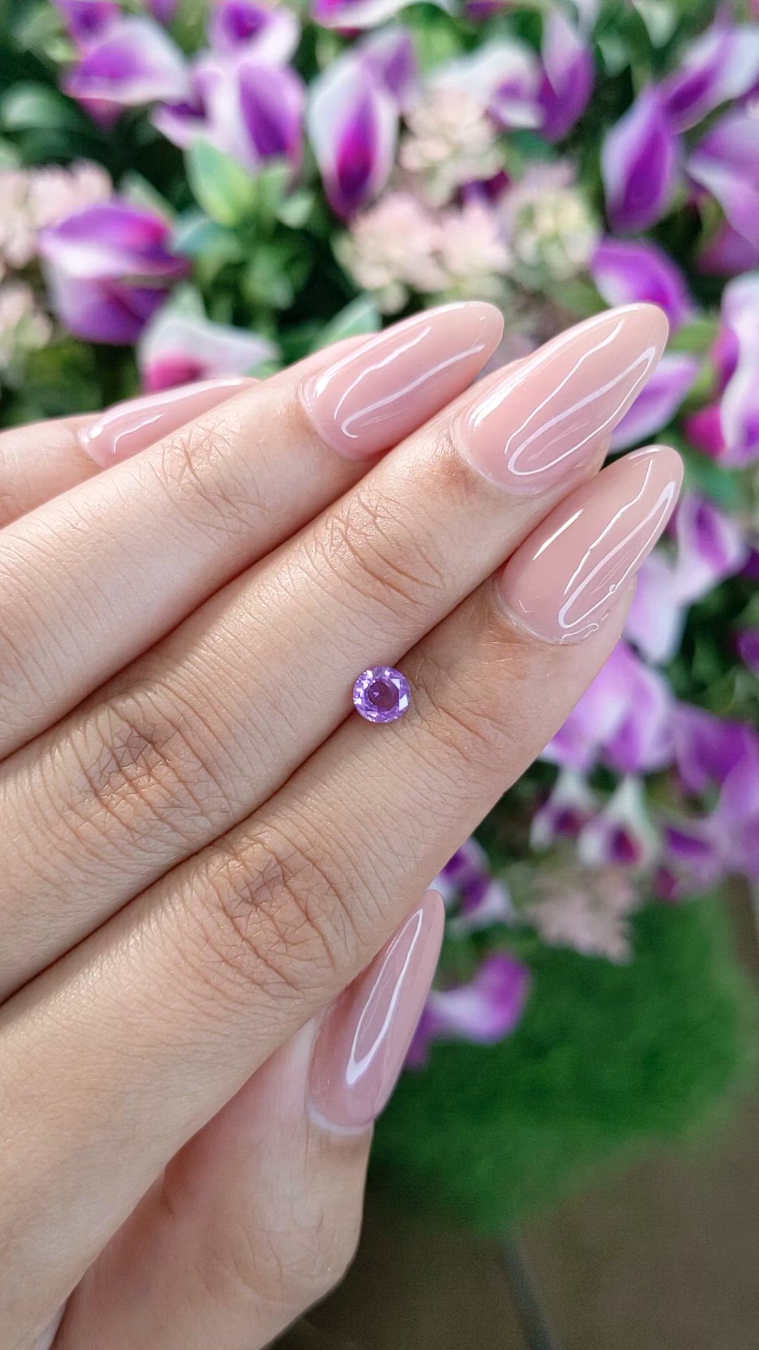 0.43 Ct. Purple Sapphire from Ceylon (Sri Lanka) Size Video
