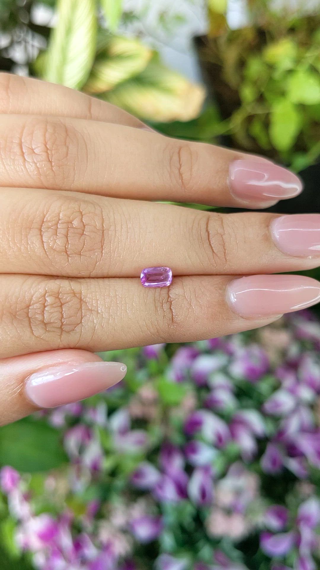 0.58 Ct. Purplish Pink Sapphire from Ceylon (Sri Lanka) Size Video