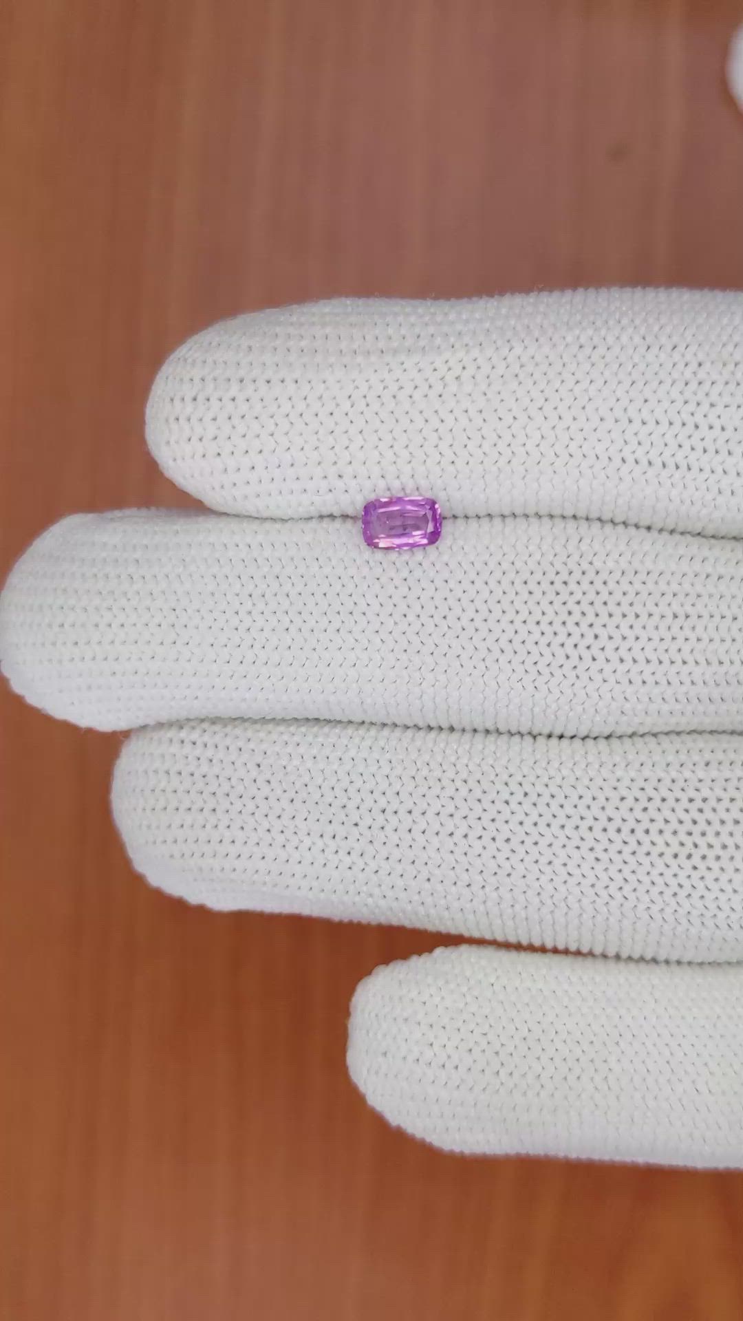 0.58 Ct. Purplish Pink Sapphire from Ceylon (Sri Lanka) Size Video