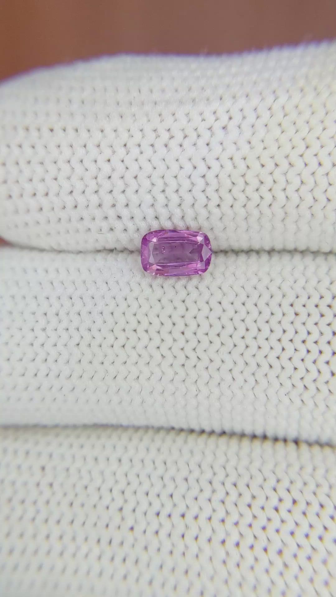 0.58 Ct. Purplish Pink Sapphire from Ceylon (Sri Lanka) Size Video