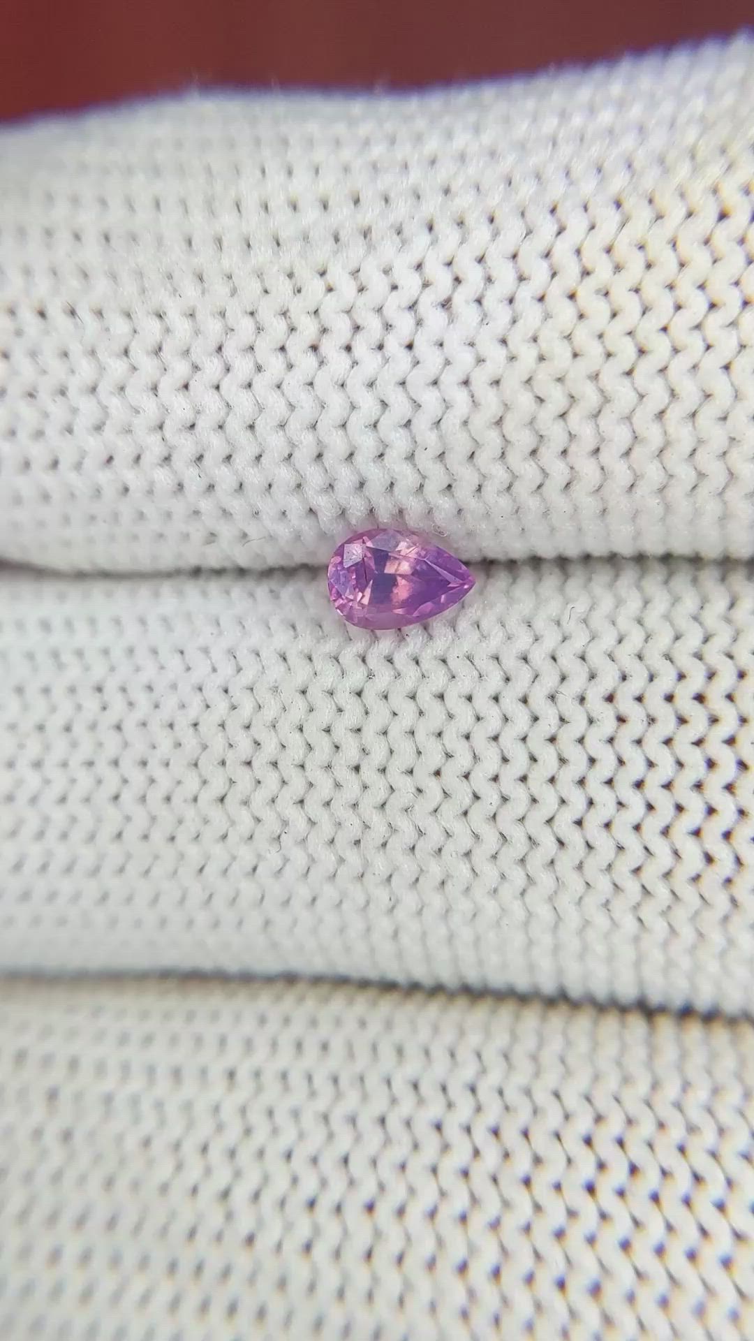 0.48 Ct. Pinkish Purple Sapphire from Ceylon (Sri Lanka) Size Video