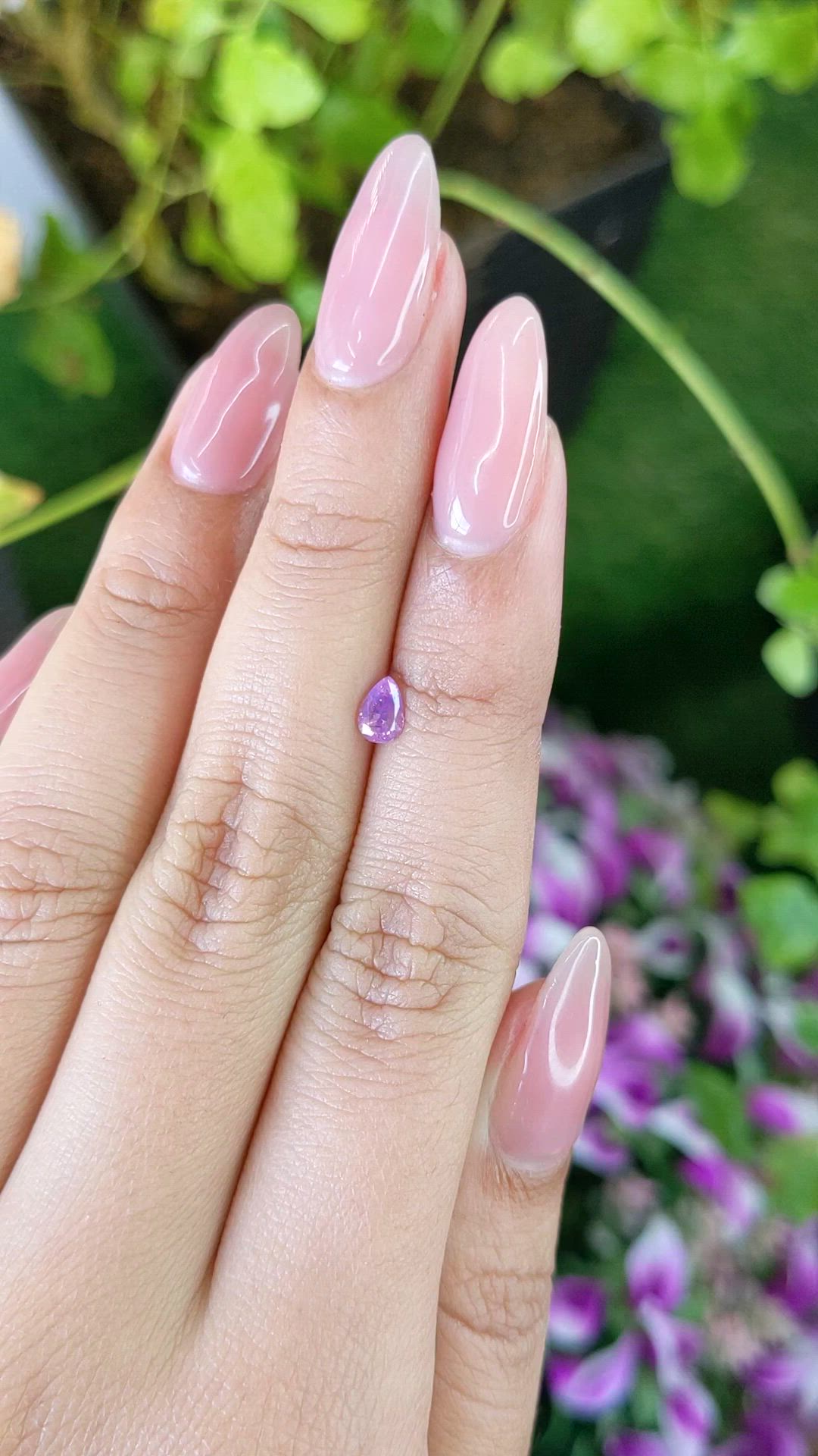 0.48 Ct. Pinkish Purple Sapphire from Ceylon (Sri Lanka) Size Video