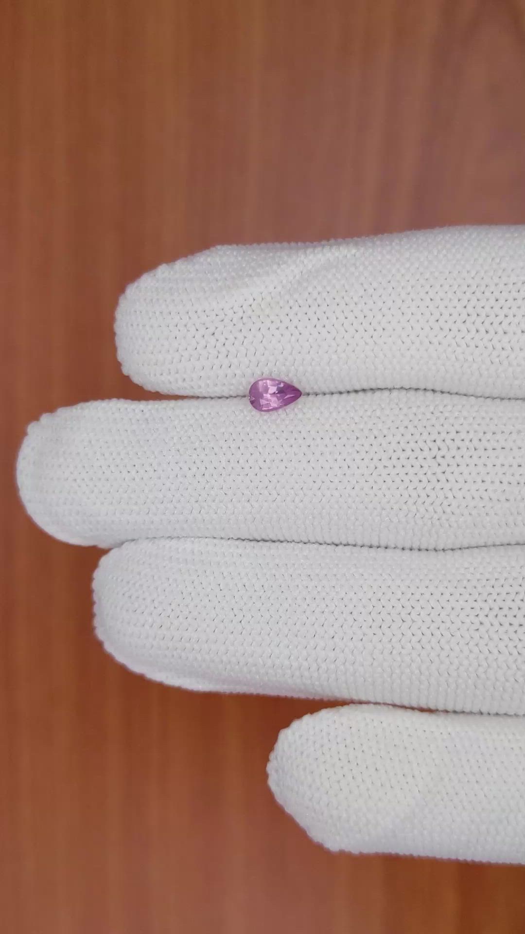 0.34 Ct. Pink Sapphire from Ceylon (Sri Lanka) Size Video