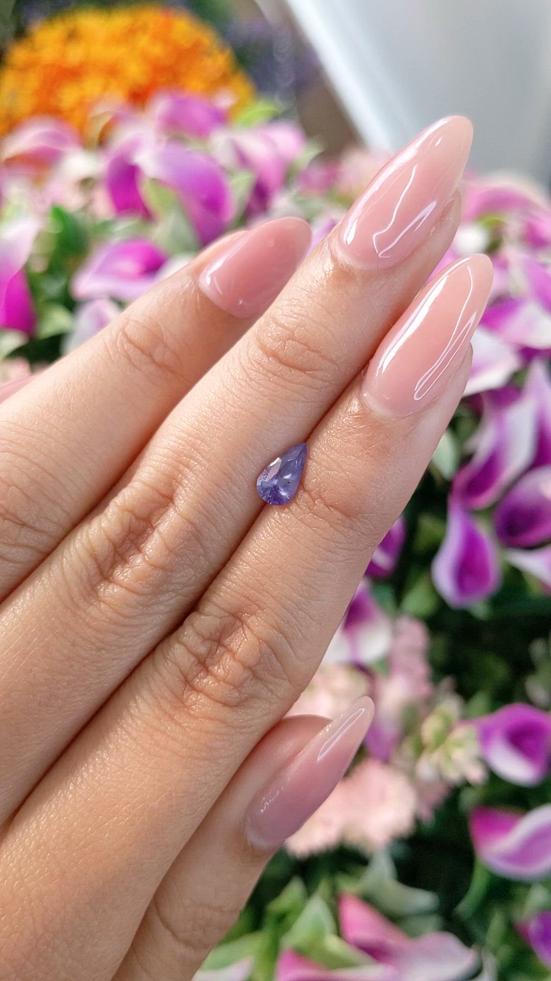 0.69 Ct. Purple Sapphire from Ceylon (Sri Lanka) Size Video