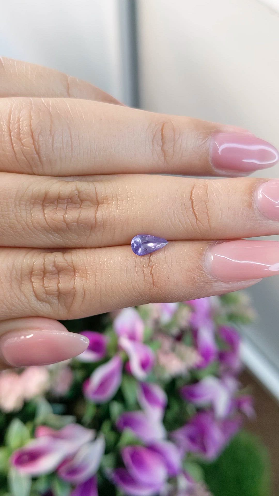 0.69 Ct. Purple Sapphire from Ceylon (Sri Lanka) Size Video