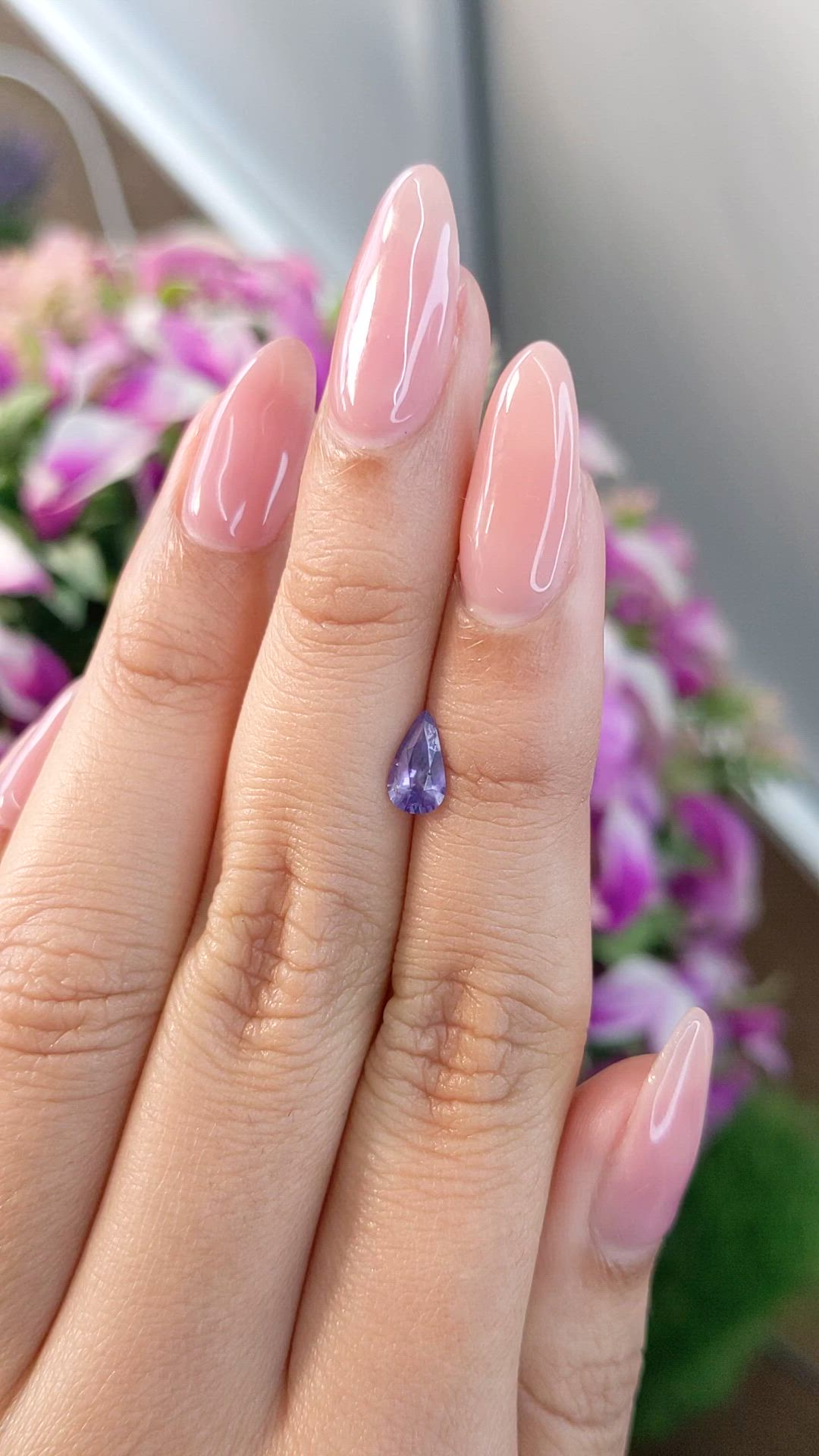 0.69 Ct. Purple Sapphire from Ceylon (Sri Lanka) Size Video